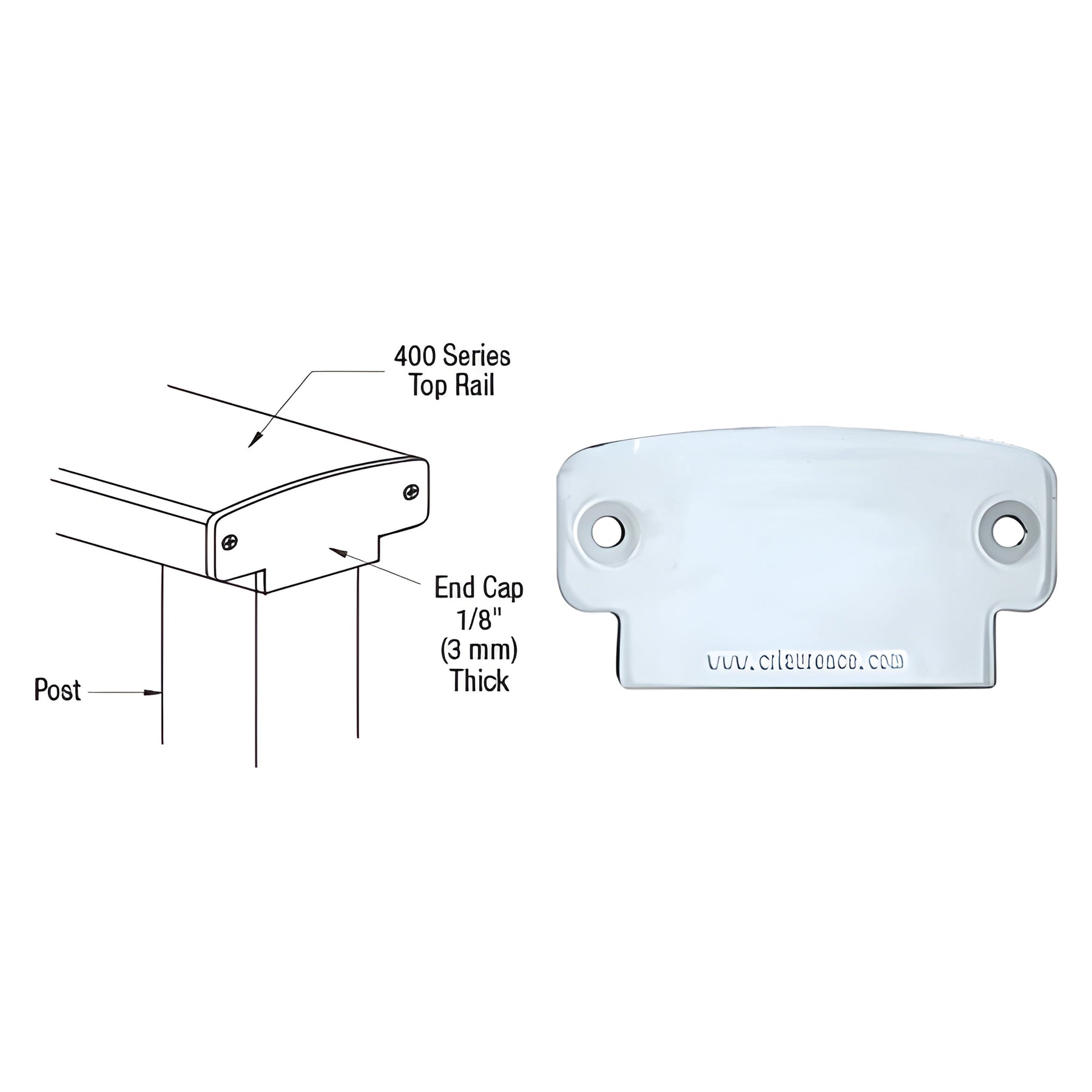 CRL Mill 400 Series Decorative End Cap