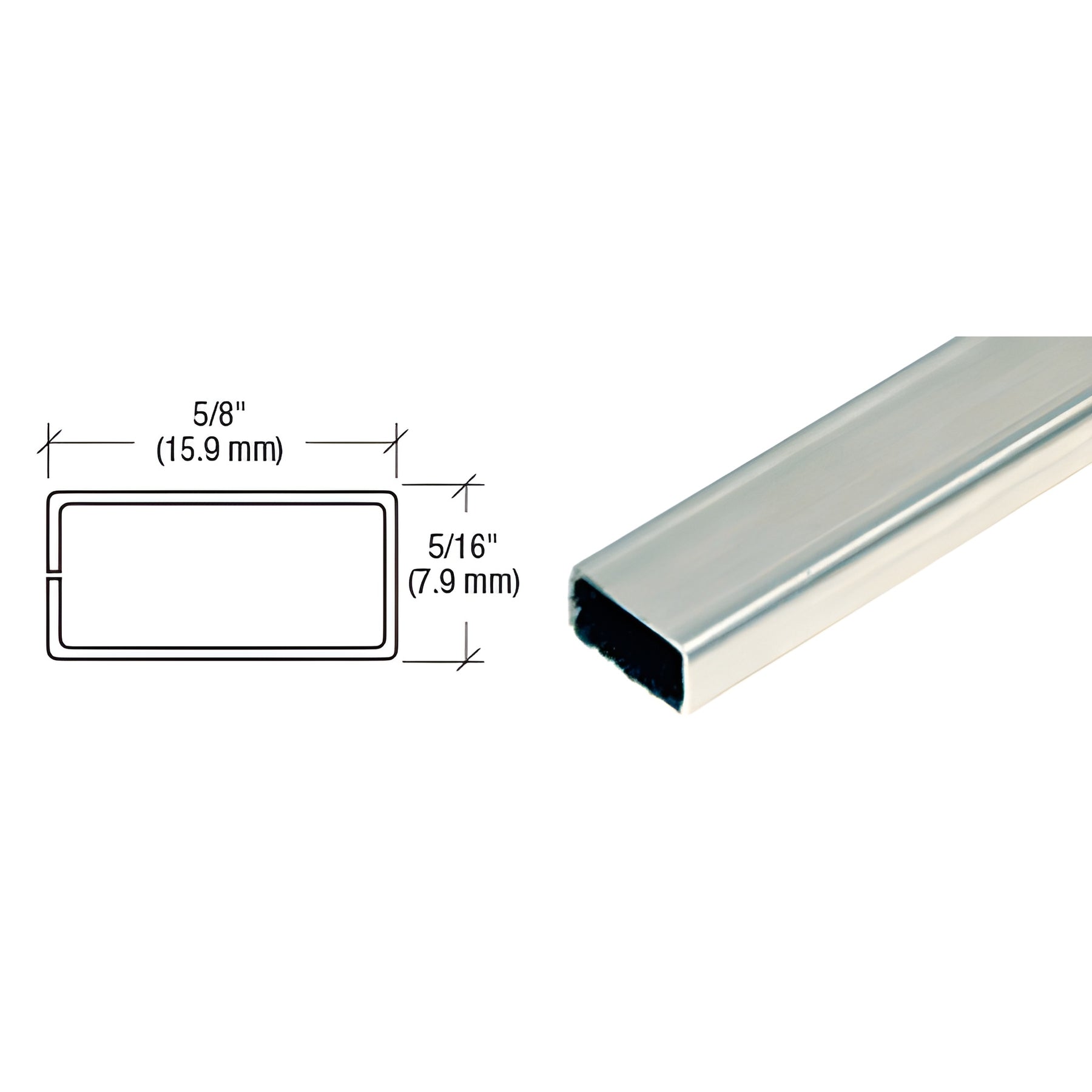 CRL Mill 5/8" x 5/16" Roll Formed Aluminum Spreader Bar