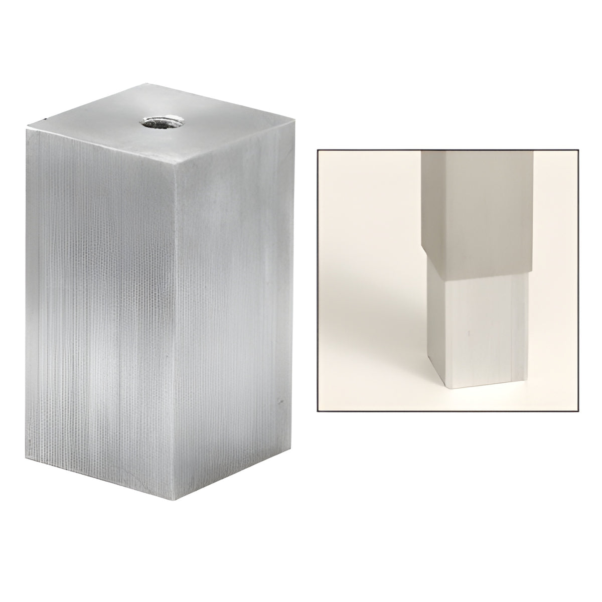 CRL Mill Aluminum Concealed Mounting Lug for 1-1/2" Square Tubing