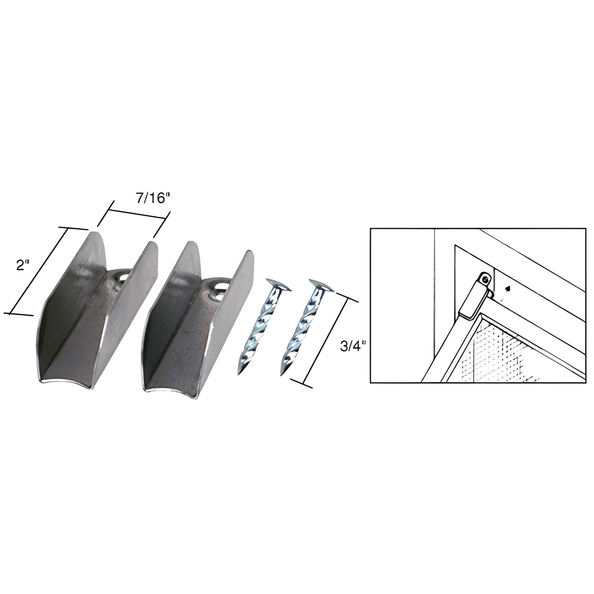 CRL Mill Jiffy Hangers with Nails - 3 Pair Per Package