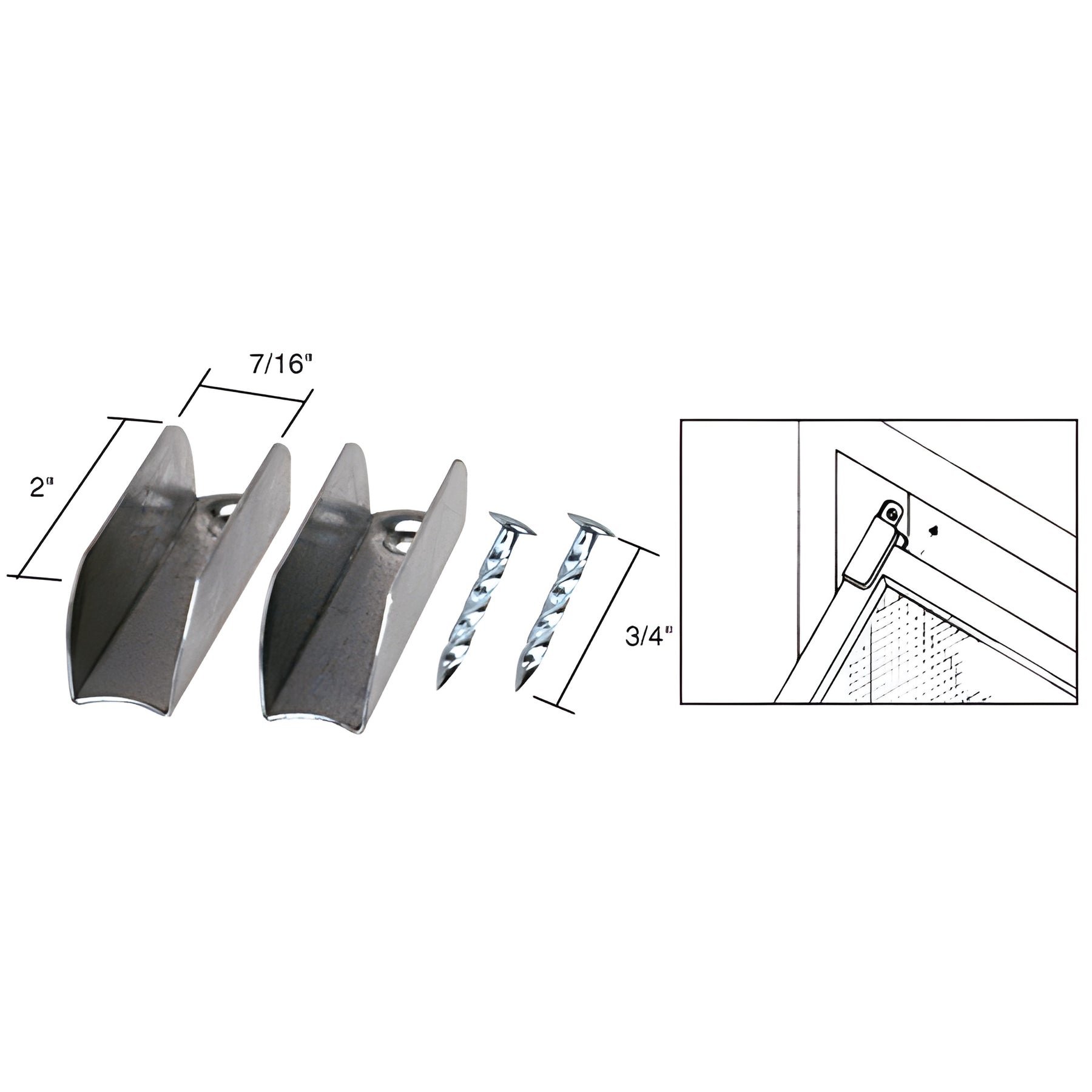 CRL Mill Jiffy Hangers with Nails - 3 Pair Per Package