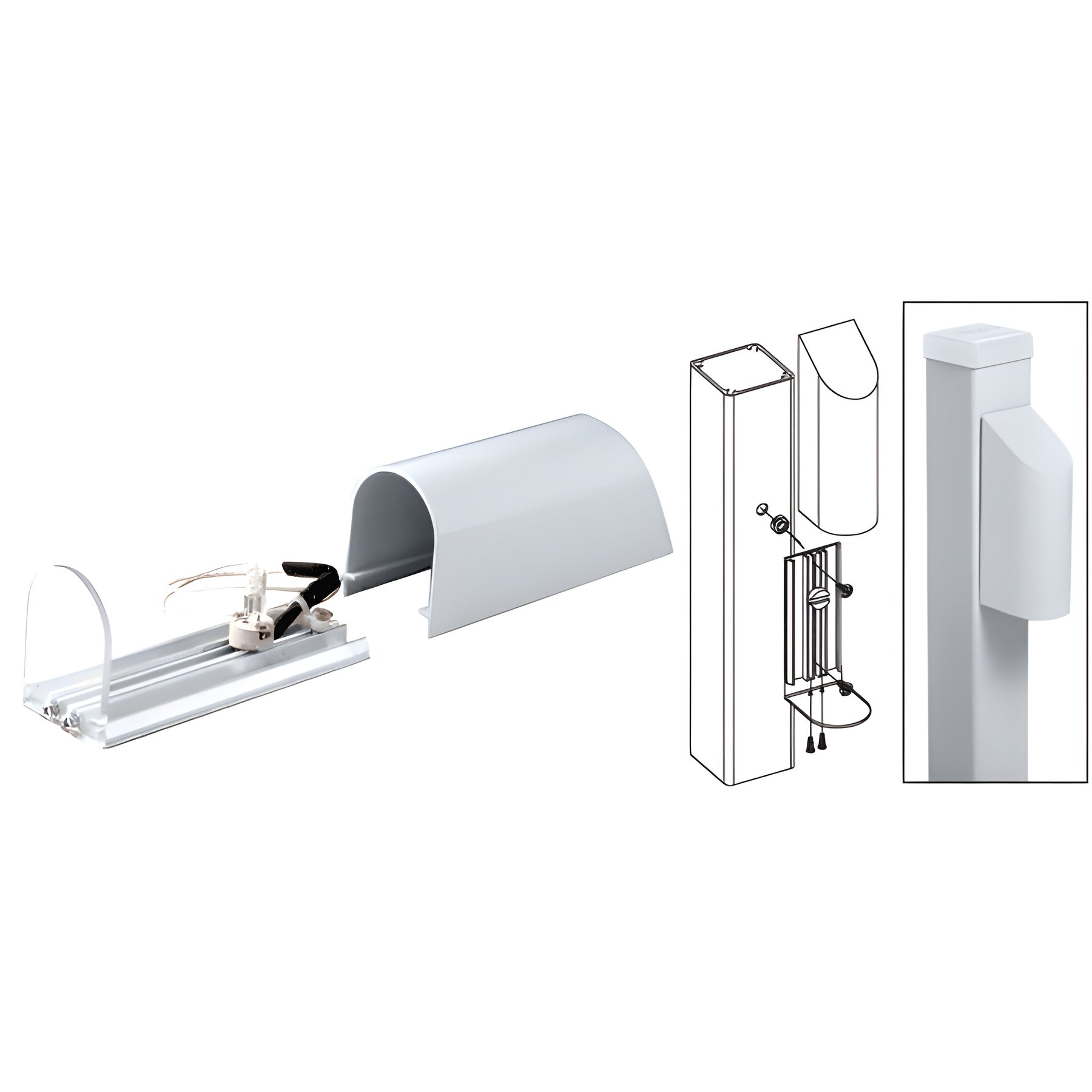 CRL Mill Post Aluminum Mounted Decorative Light With Hood