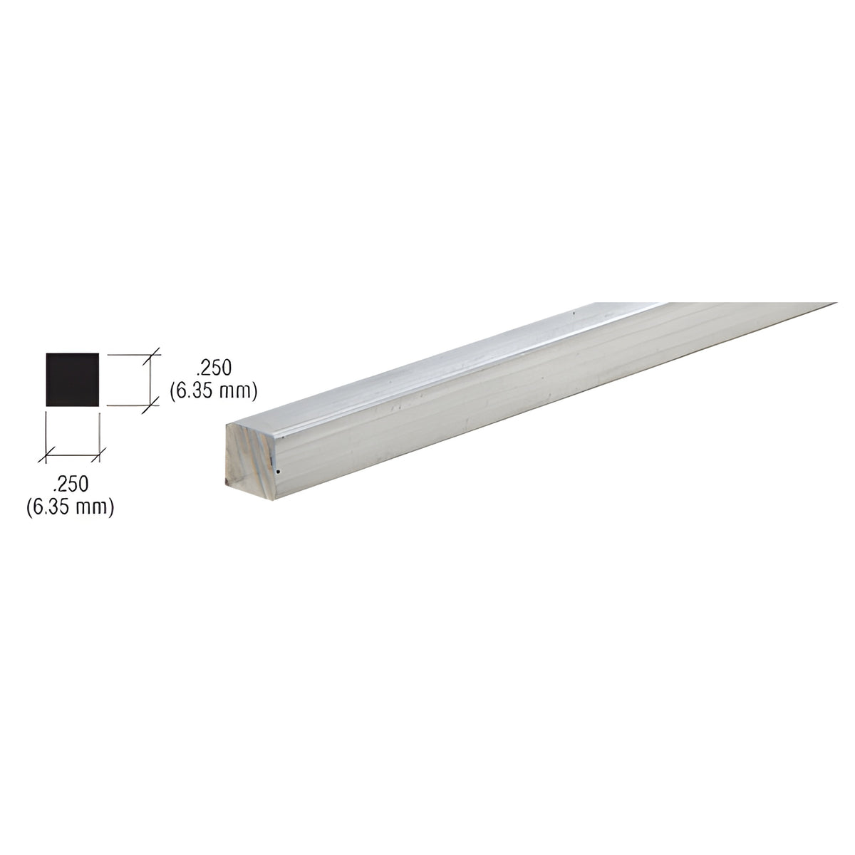 CRL Mill Square Bar Stock for Partition Posts