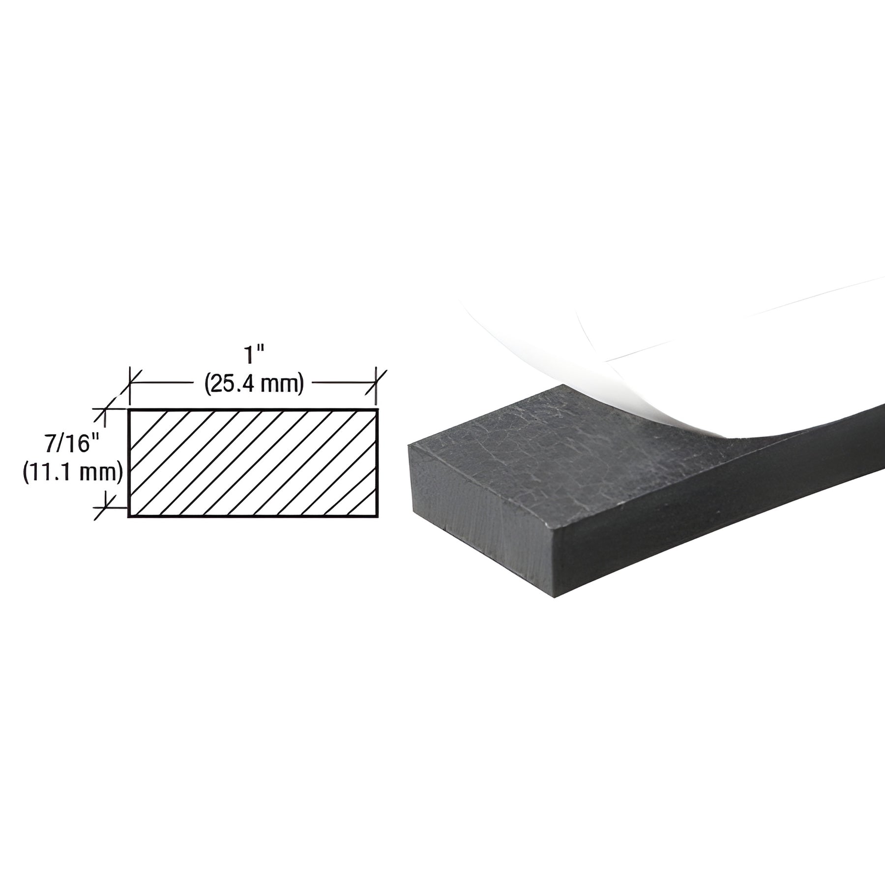 CRL Neoprene Sponge Weatherstrip 7/16" x 1" with Peel-Bak Adhesive