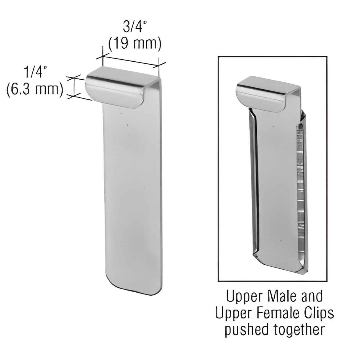 CRL Nickel Plated Bishop Upper Mirror Clip - Male