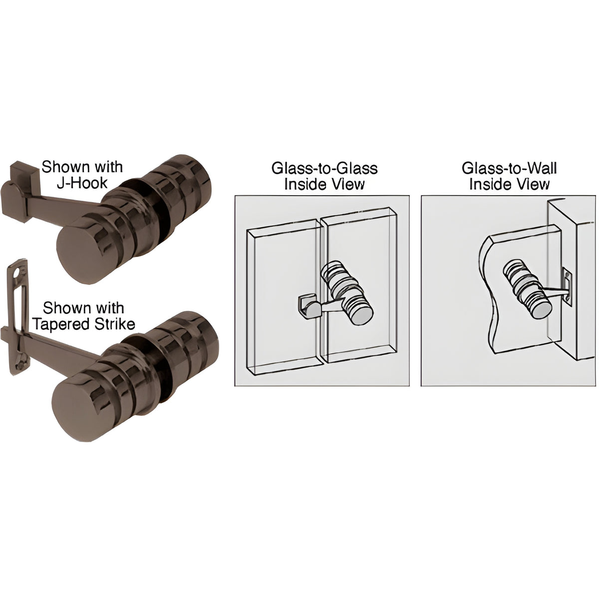 CRL Oil Rubbed Bronze 180 Degree Knob Latch