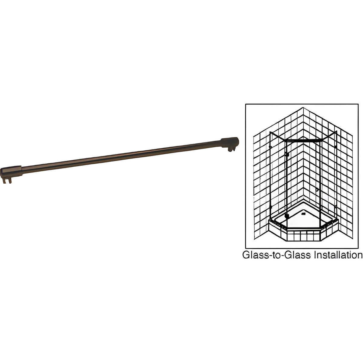 CRL Oil Rubbed Bronze 39" Sleeve-Over Glass-To-Glass Support Bar for 3/8" to 1/2" Thick Glass