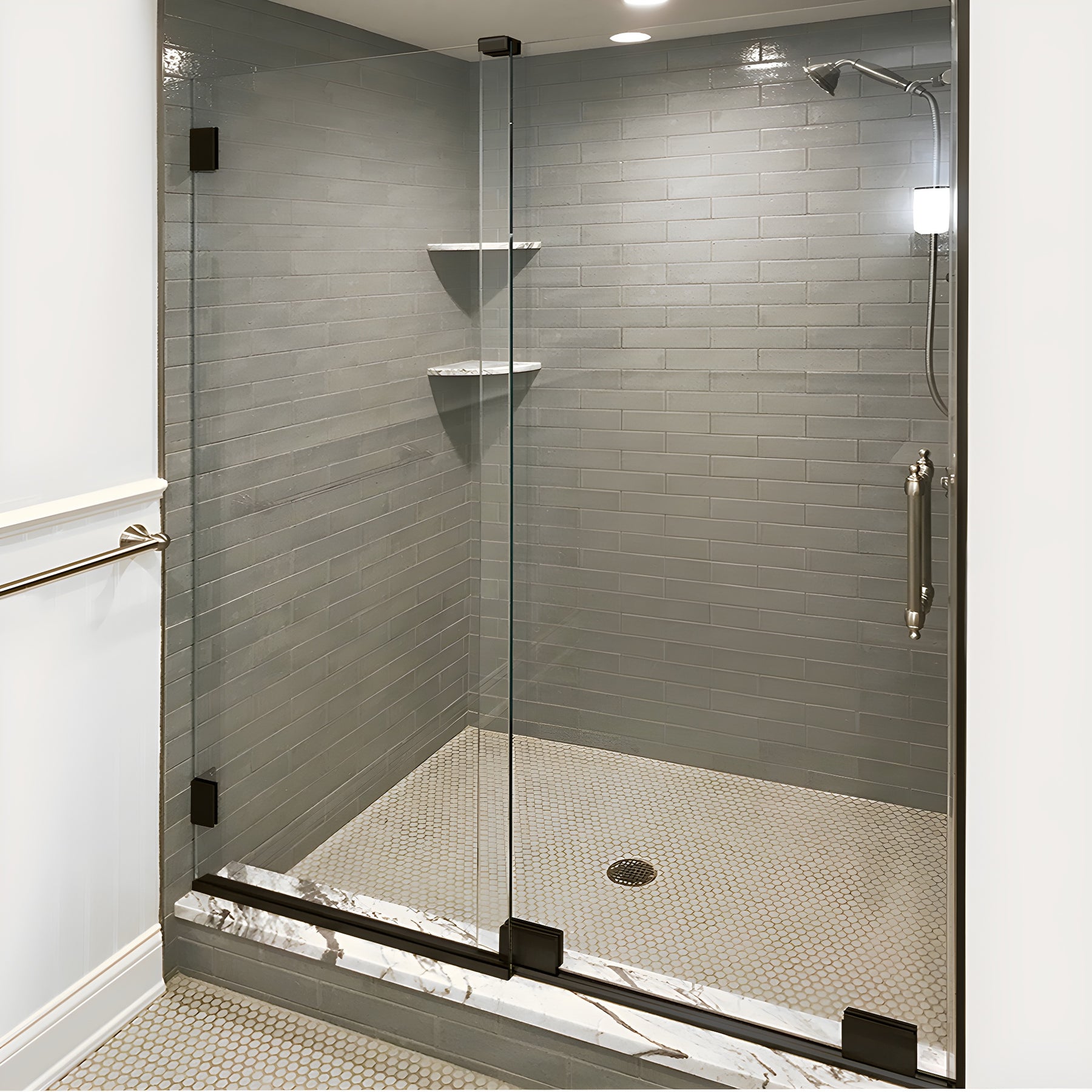 CRL Oil Rubbed Bronze Essence® Series Basic Sliding Shower Door Kit with Squared Corner Rollers