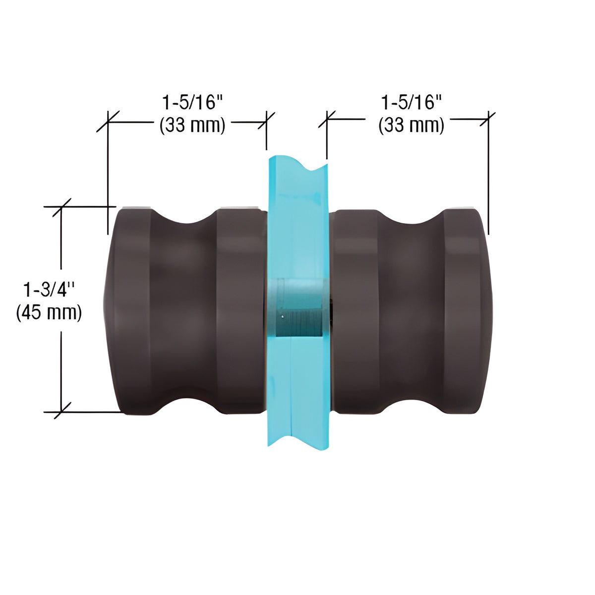 CRL Oil Rubbed Bronze Euro Style Back-to-Back Shower Door Knobs