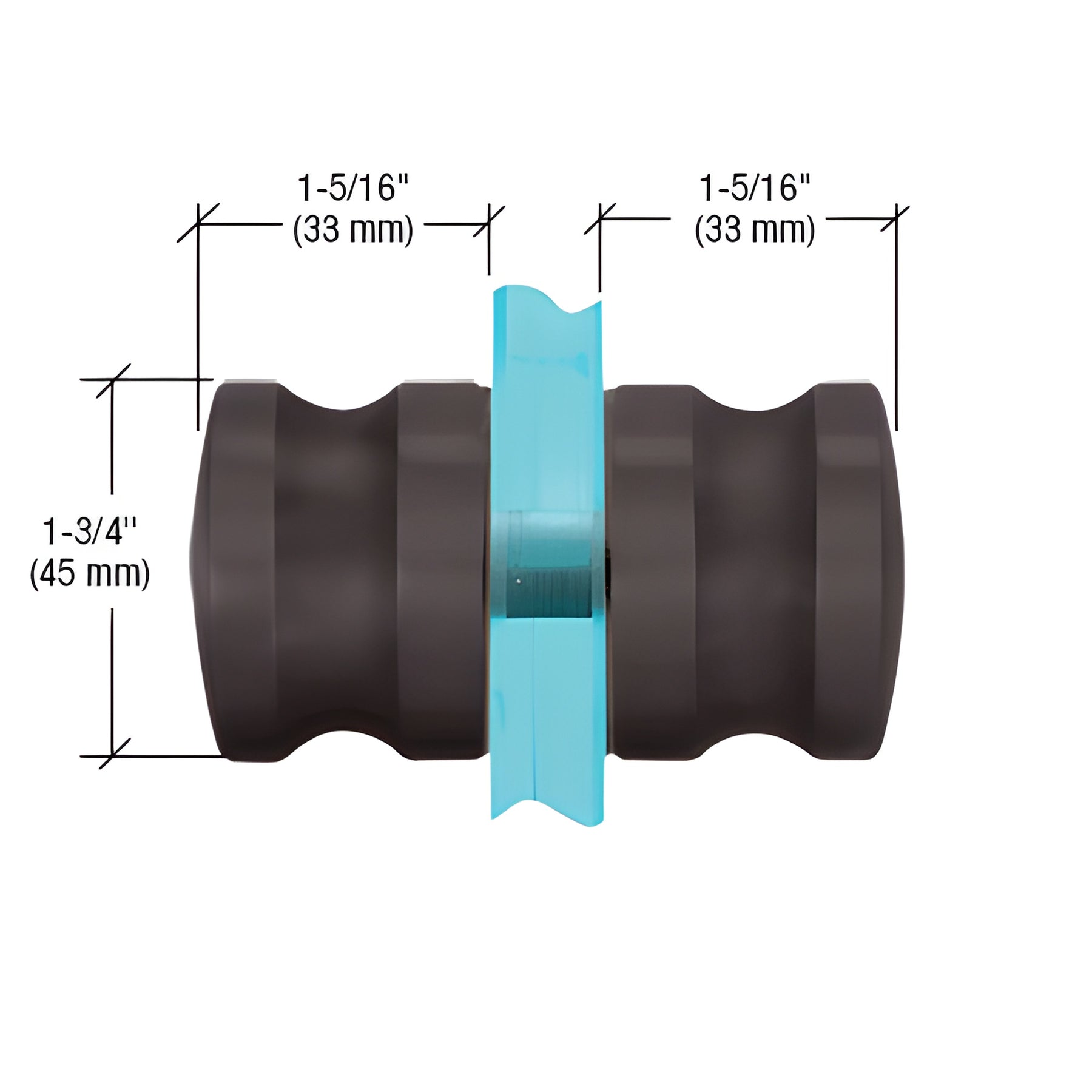 CRL Oil Rubbed Bronze Euro Style Back-to-Back Shower Door Knobs