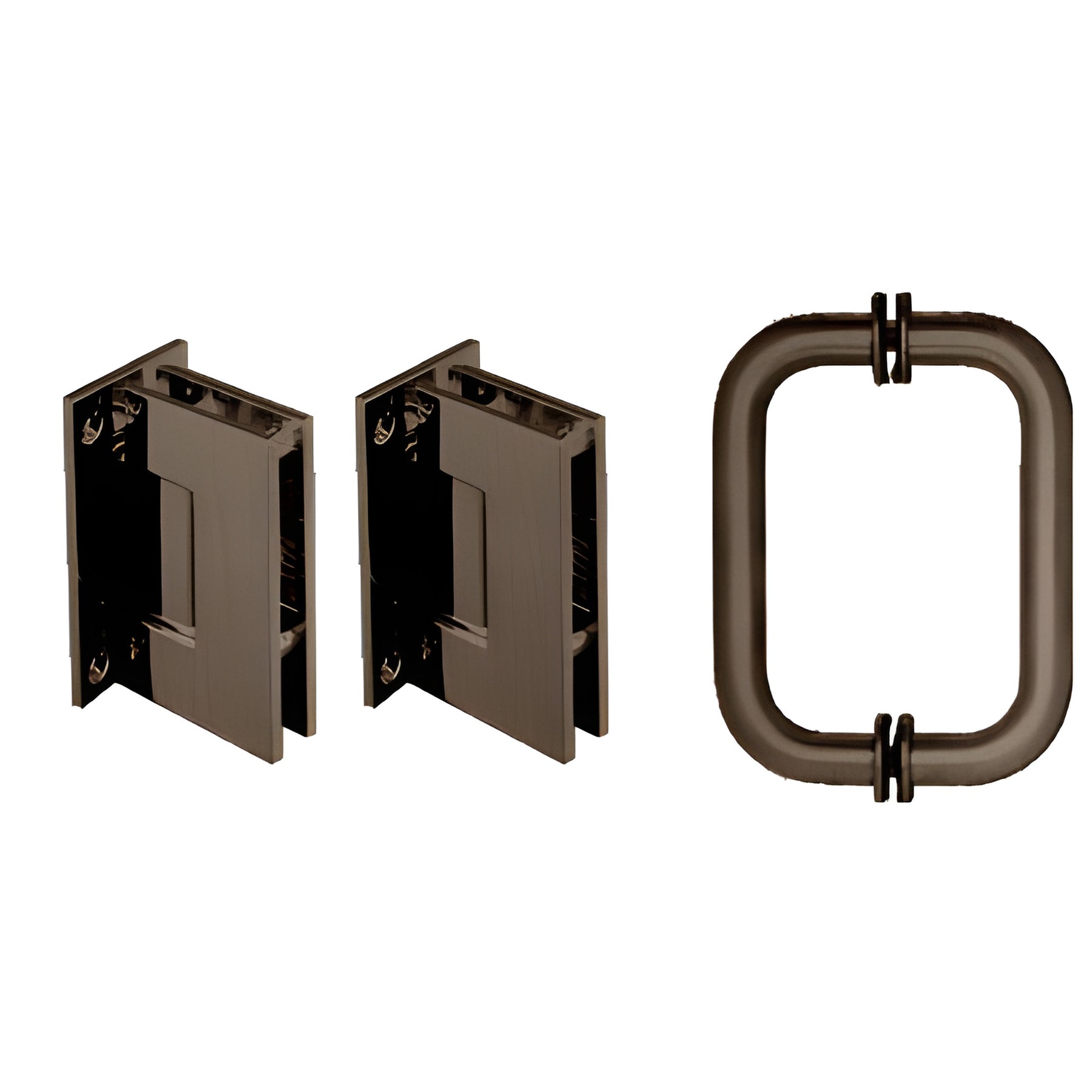 CRL Oil Rubbed Bronze Geneva Shower Pull and Hinge Set