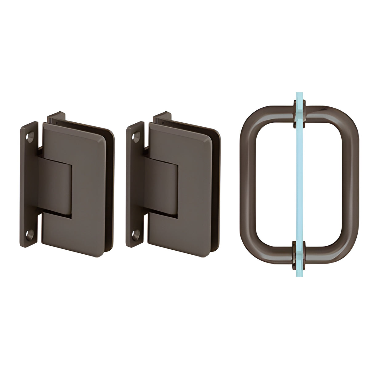 CRL Oil Rubbed Bronze Pinnacle Shower Pull and Hinge Set