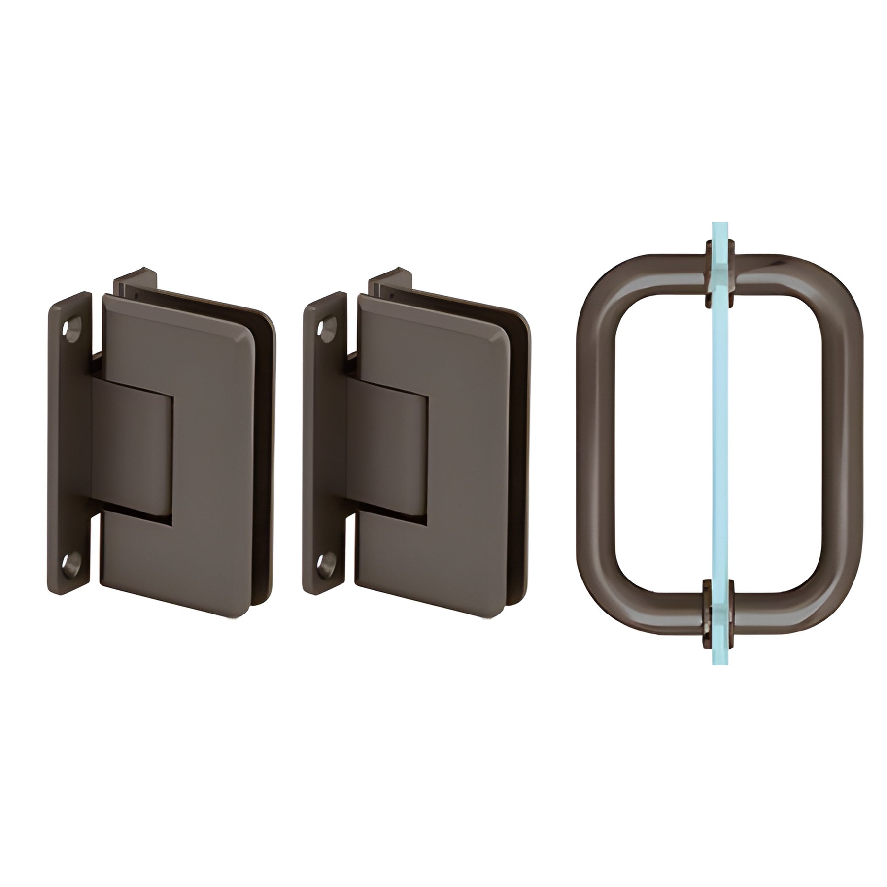 CRL Oil Rubbed Bronze Pinnacle Shower Pull and Hinge Set