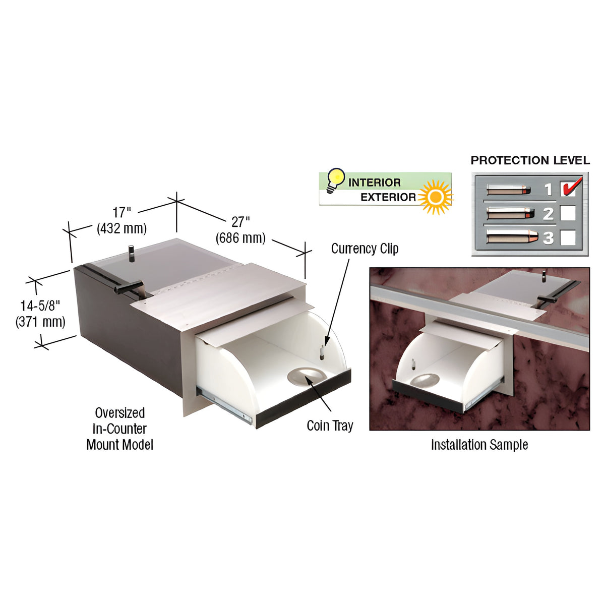 CRL Oversized Capacity Counter Mounted Transaction Drawer