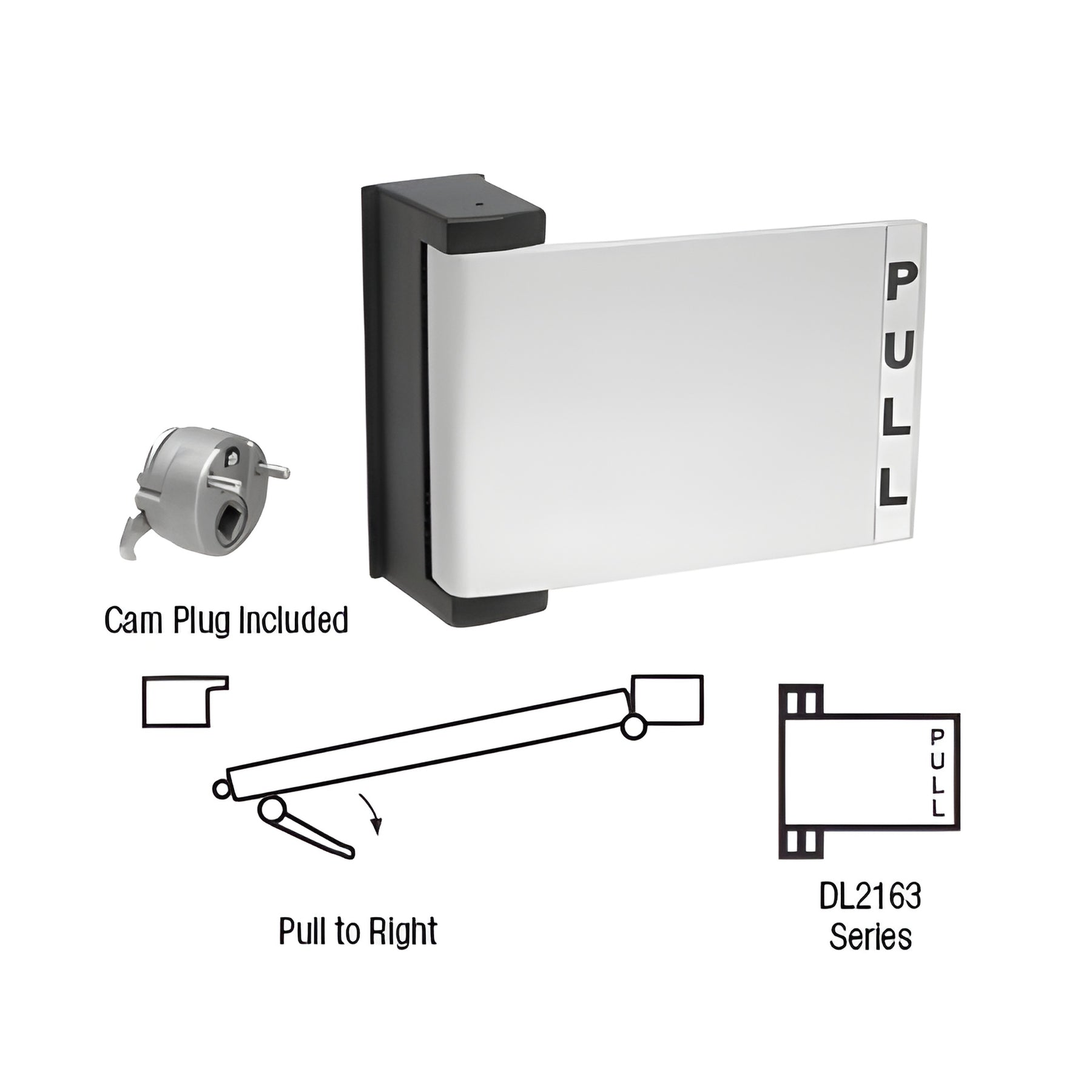 CRL Aluminum Universal Push-Pull Paddle Handle - Pull to Right