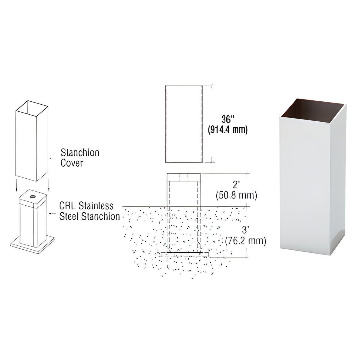 CRL Painted 36" EGR Stanchion Cover