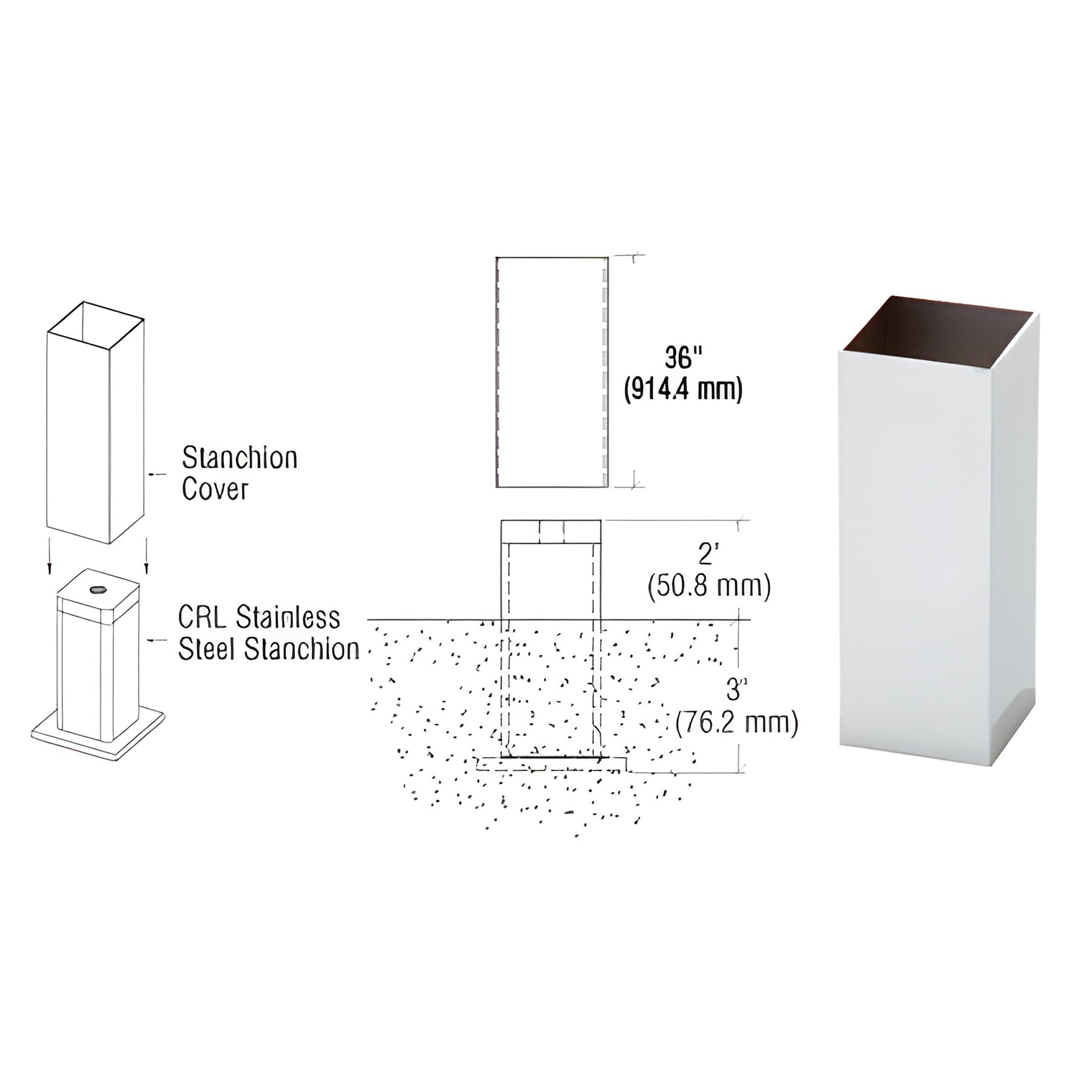 CRL Painted 36" EGR Stanchion Cover
