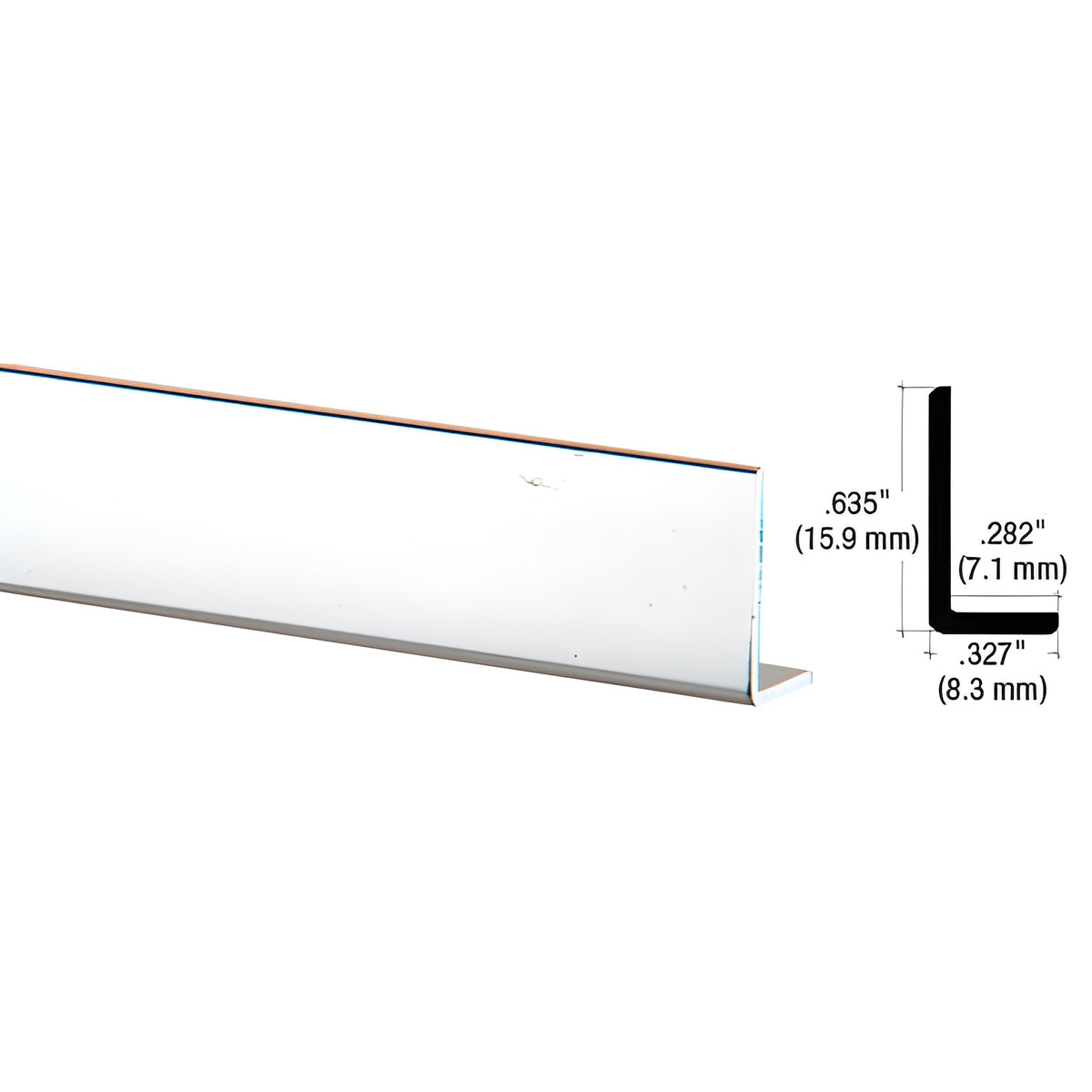 CRL Polished Aluminum 5/8" L-Bar Extrusion