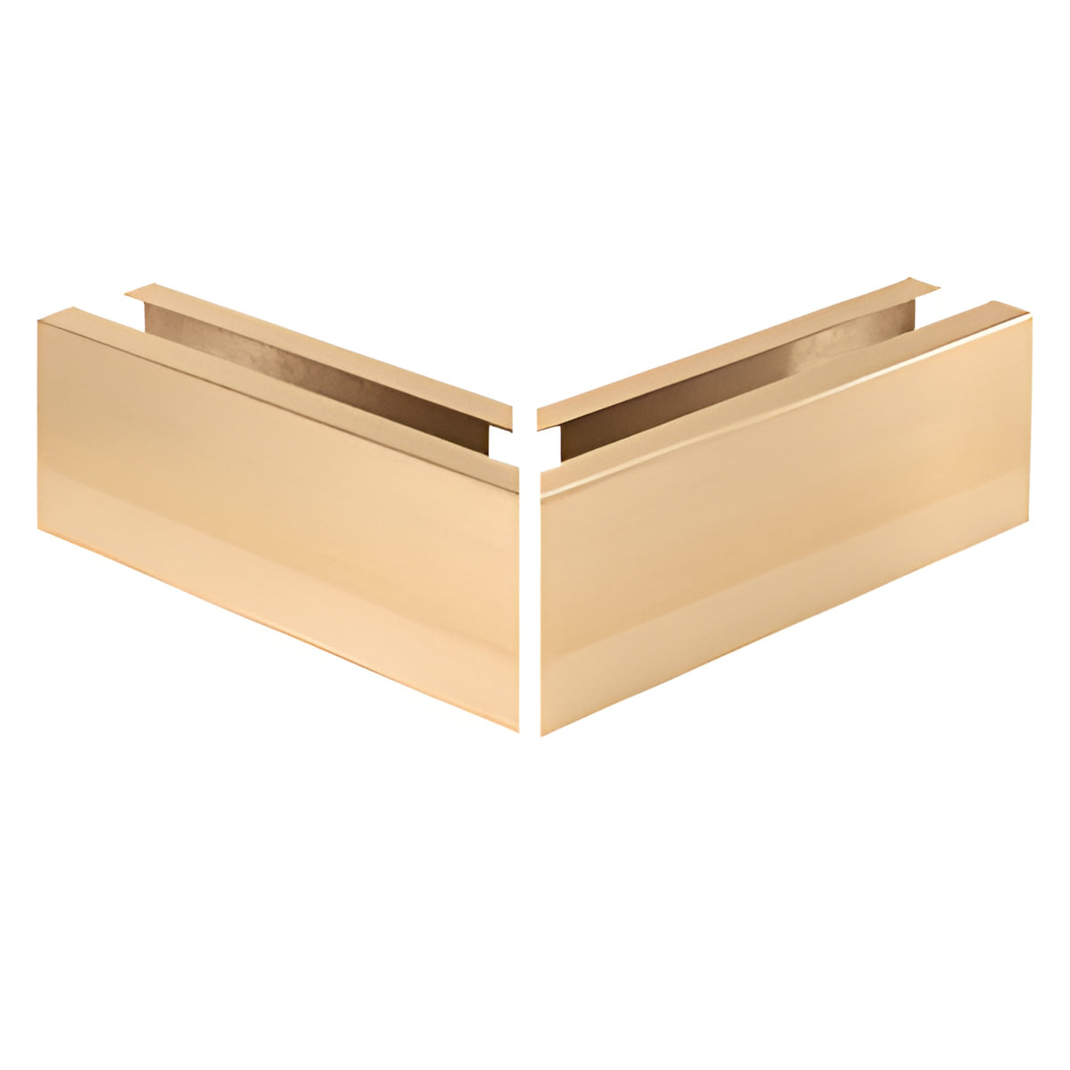 CRL Polished Brass 12" 90 Degree Mitered Corner Cladding for L25S Series Standard Square Base Shoe
