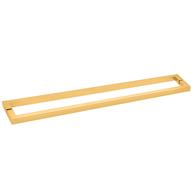 CRL Polished Brass 24" Square Style Back-to-Back Towel Bar