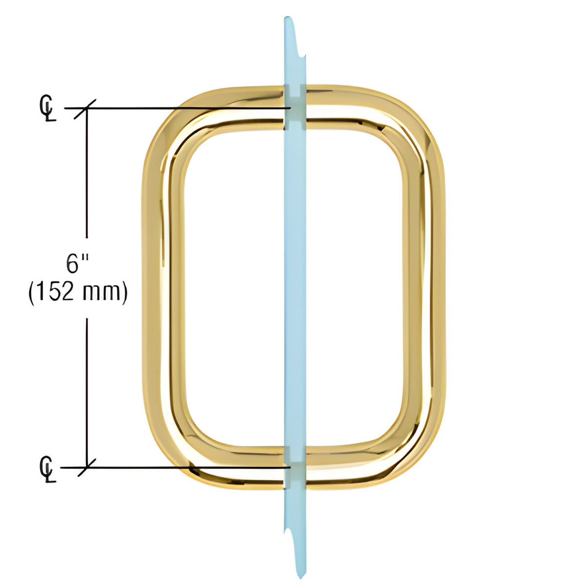 CRL Polished Brass 6" BM Series Back-to-Back Handle Without Metal Washers