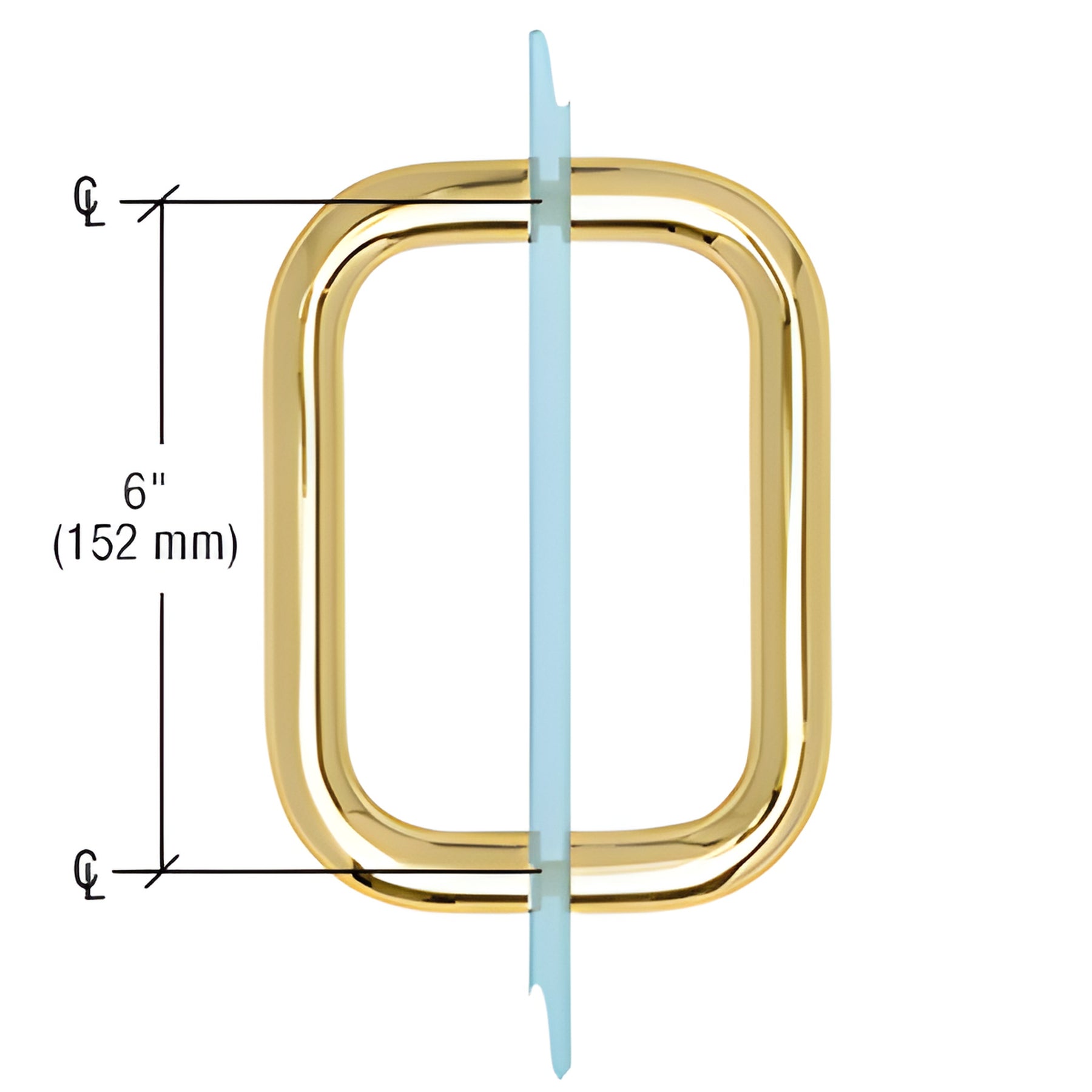 CRL Polished Brass 6" BM Series Back-to-Back Handle Without Metal Washers