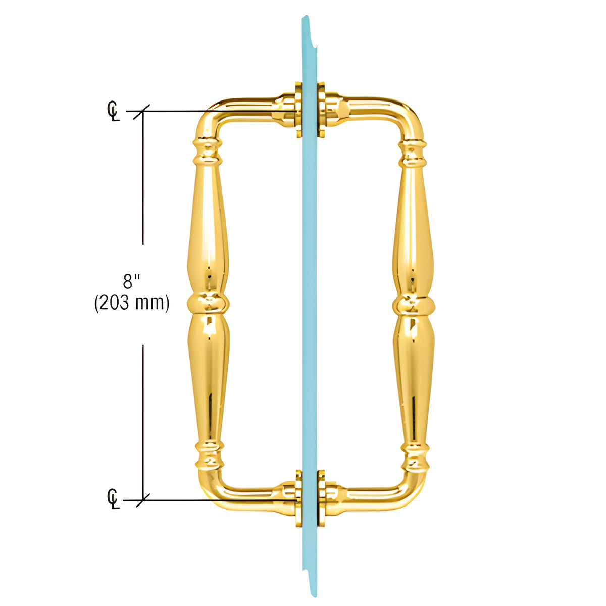 CRL Polished Brass 8" Victorian Style Back-to-Back Pull Handles