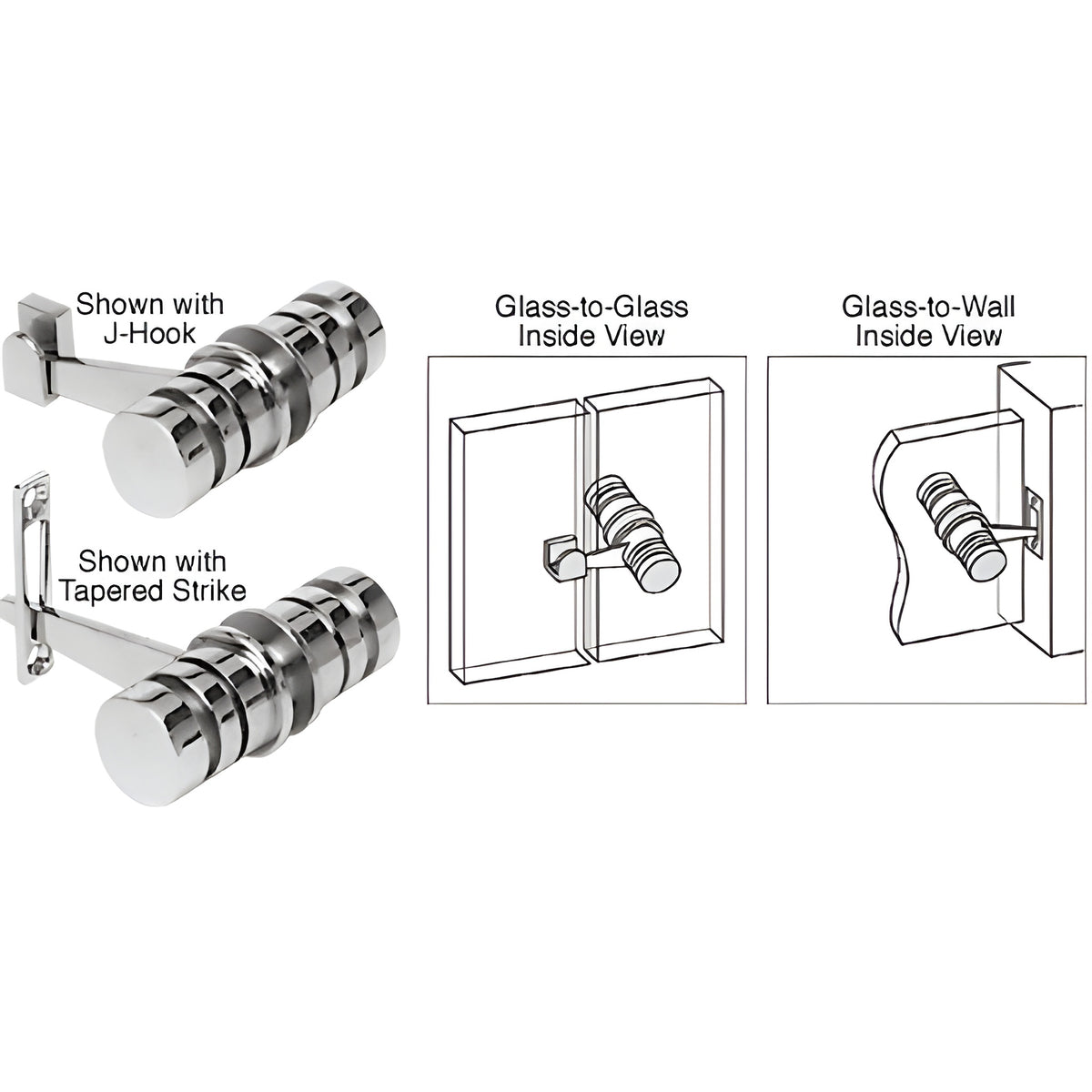 CRL Polished Chrome 180 Degree Knob Latch