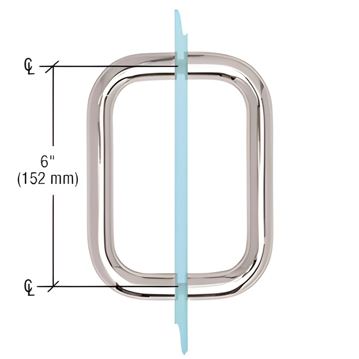 CRL Polished Chrome 6" BM Series Back-to-Back Handle Without Metal Washers