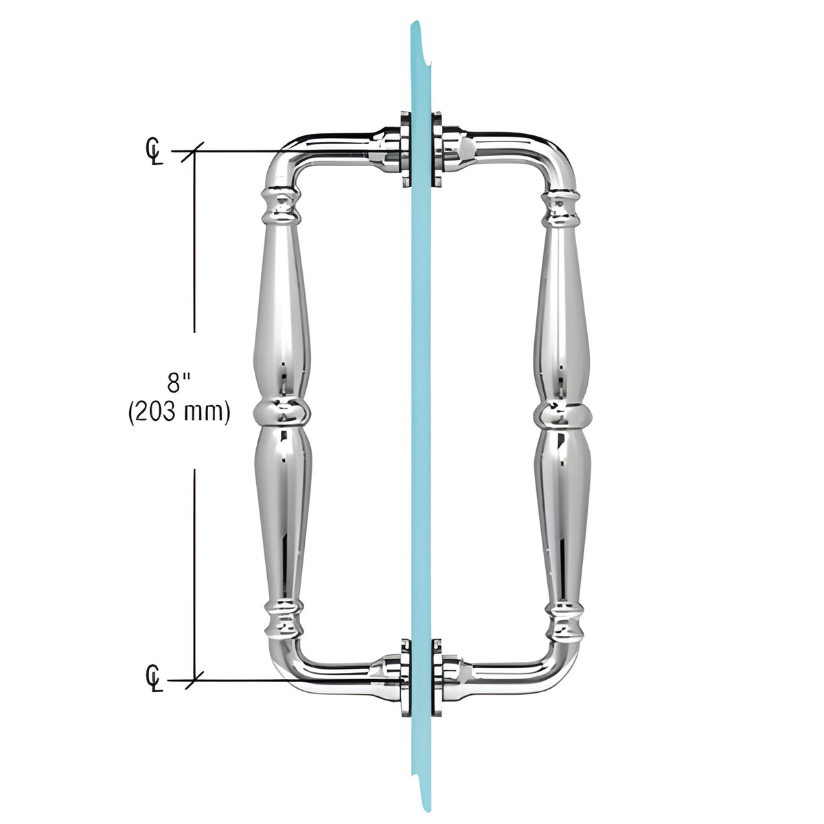 CRL Polished Chrome 8" Victorian Style Back-to-Back Pull Handles