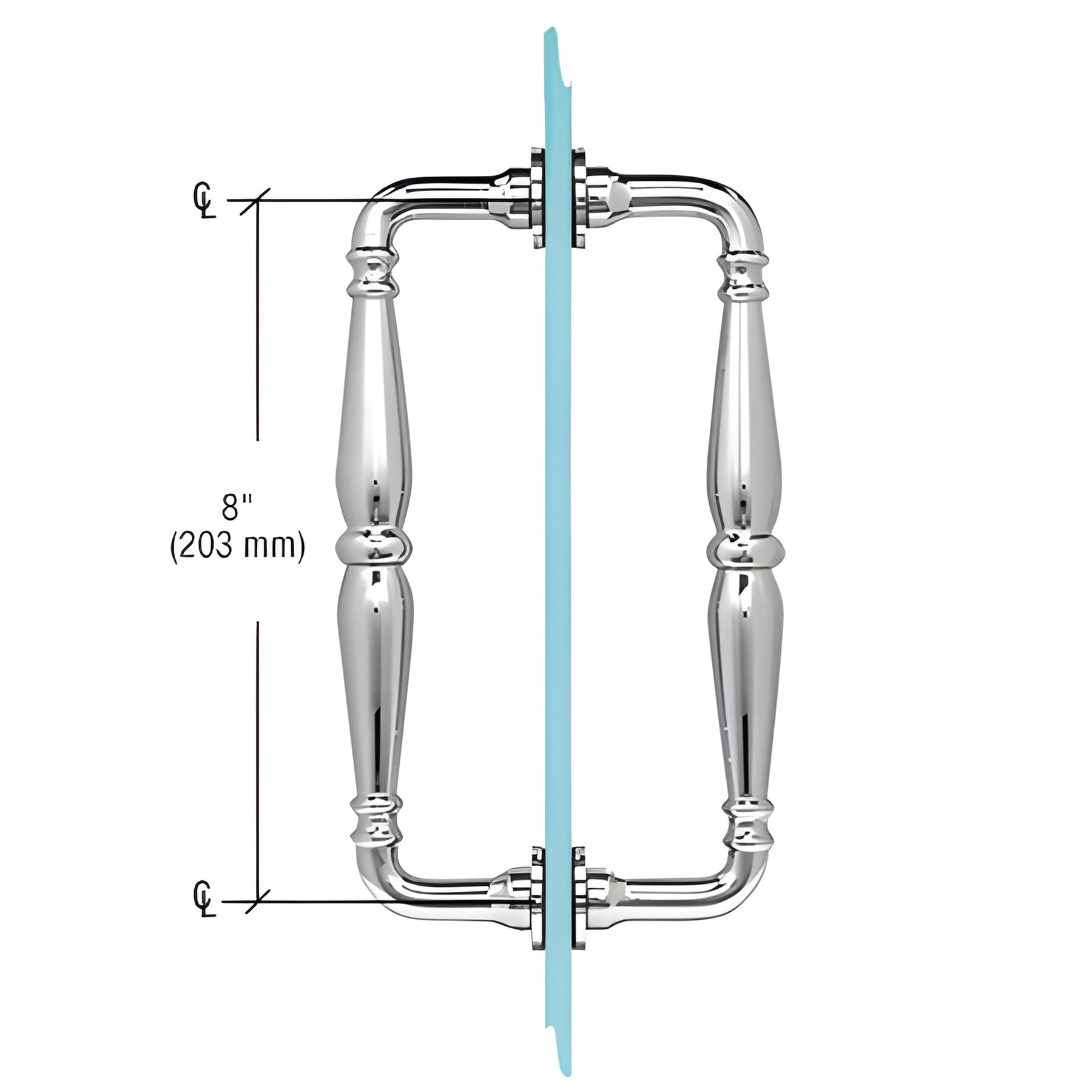 CRL Polished Chrome 8" Victorian Style Back-to-Back Pull Handles