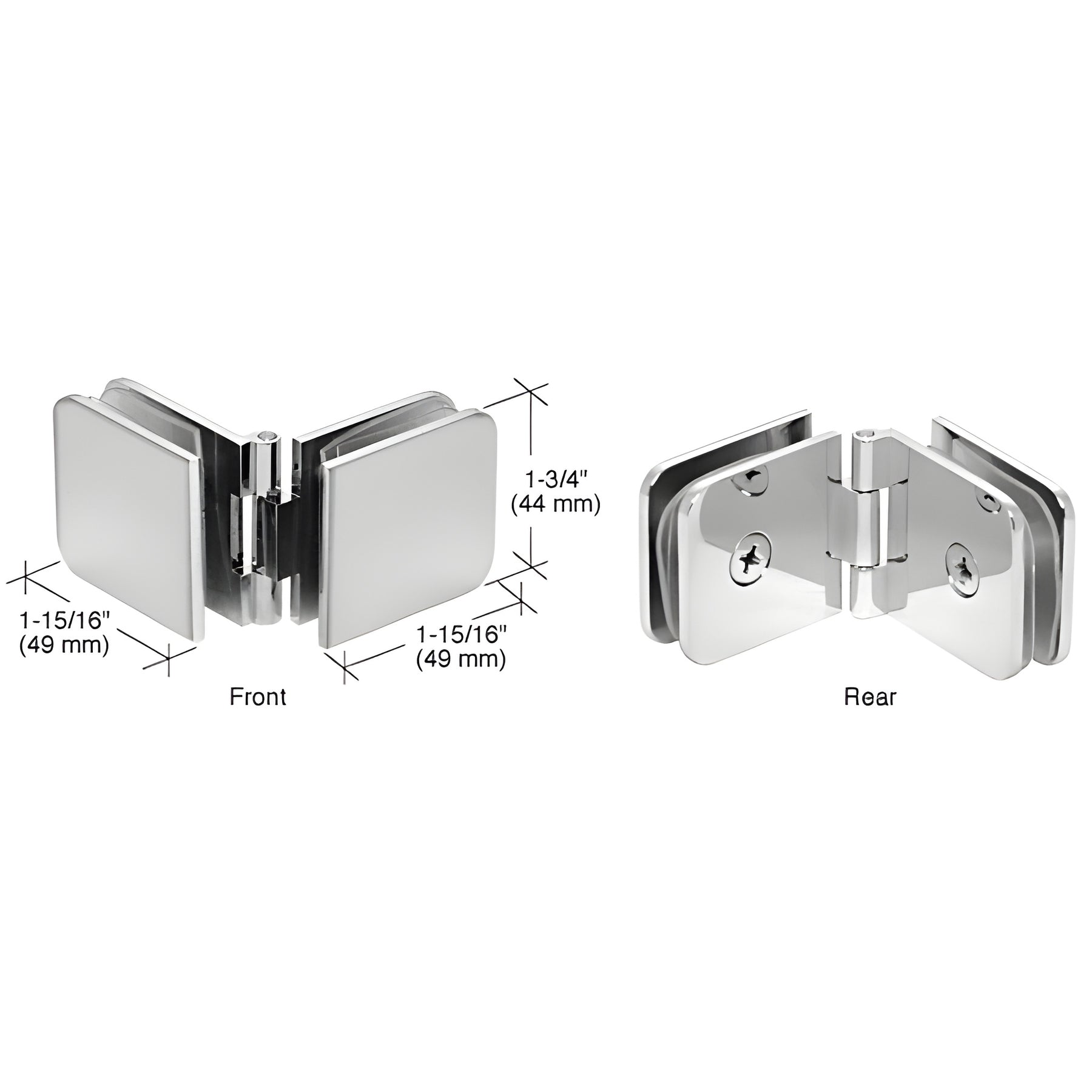 CRL Polished Chrome Adjustable Glass-to-Glass Clamp