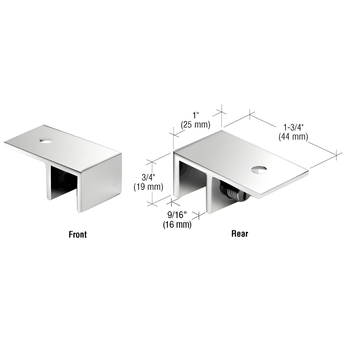CRL Polished Chrome Ceiling Mount "Sleeve Over" Glass Clamp