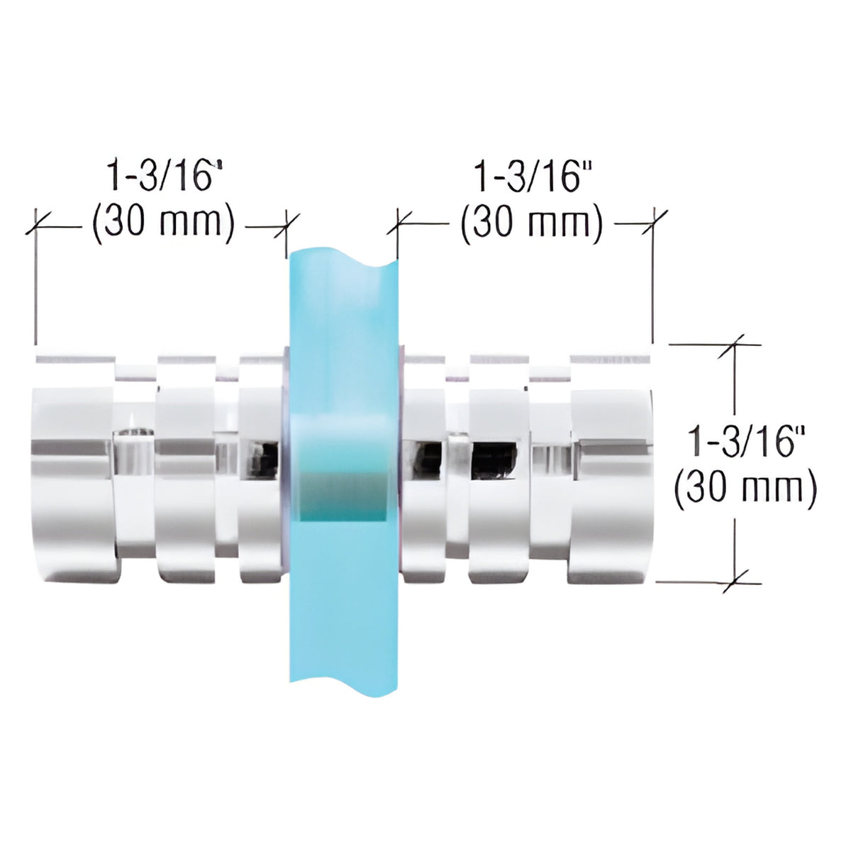 CRL Polished Chrome Contemporary Style Back-to-Back Shower Door Knobs