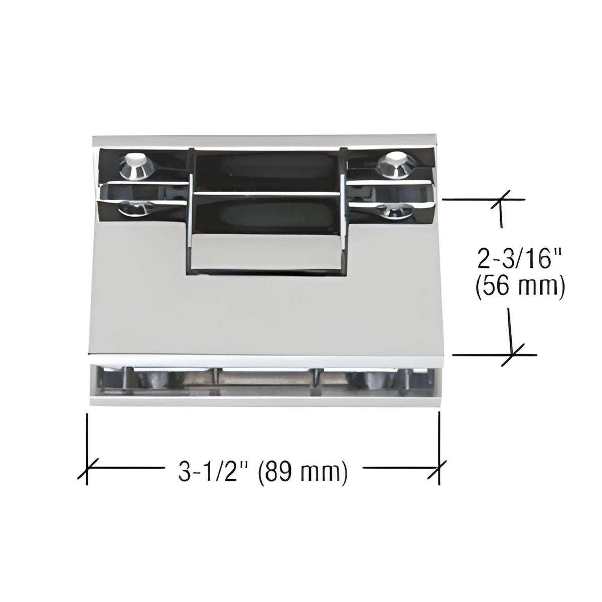 CRL Polished Chrome Geneva 3-Point Movable Square Style Transom Clamp