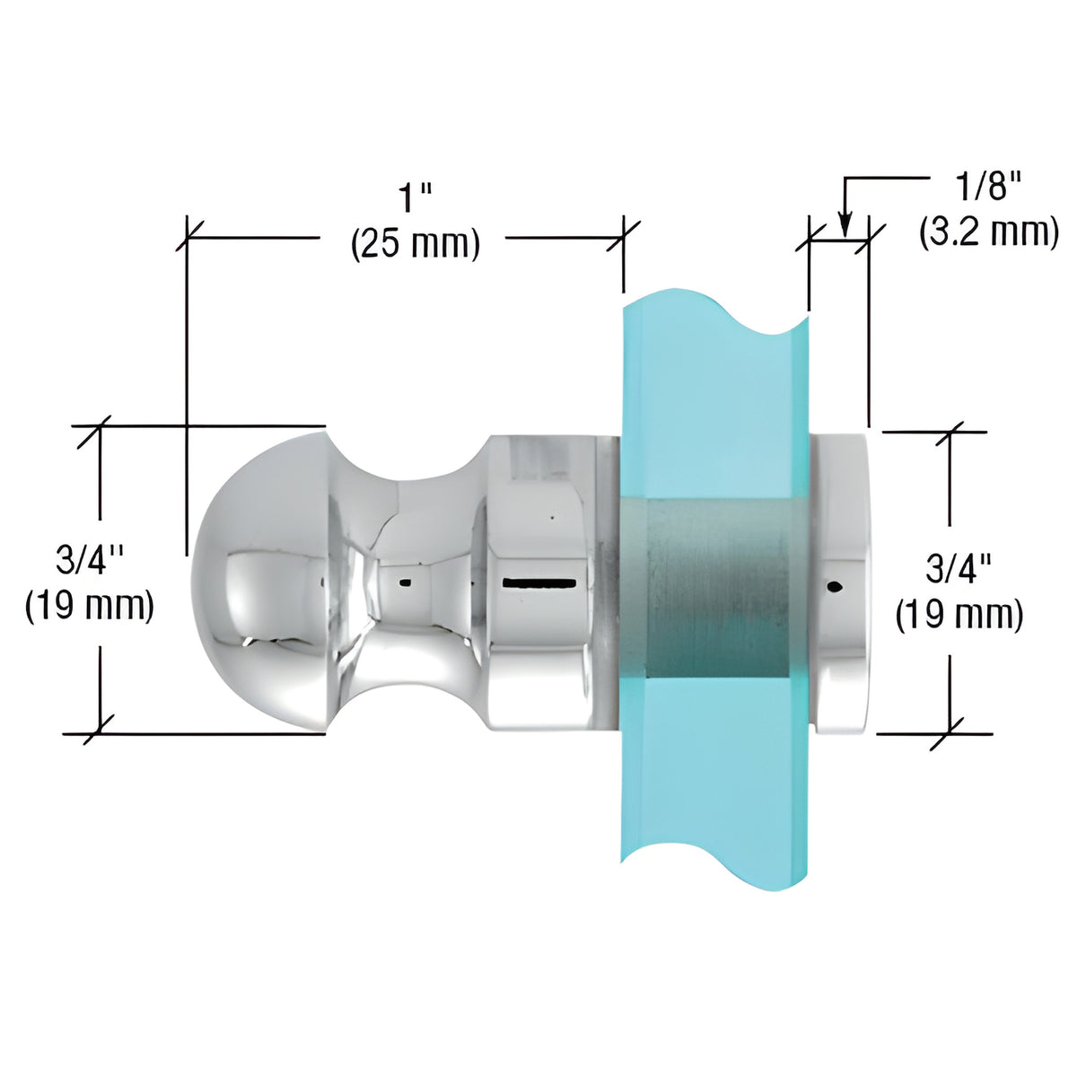 CRL Polished Chrome Mini Bulb Style Single-Sided Door Knob