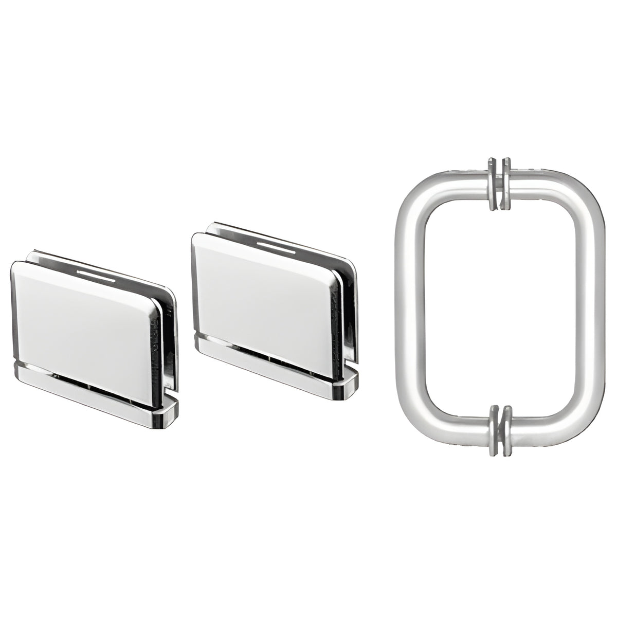 CRL Polished Chrome Prima Shower Pull and Hinge Set