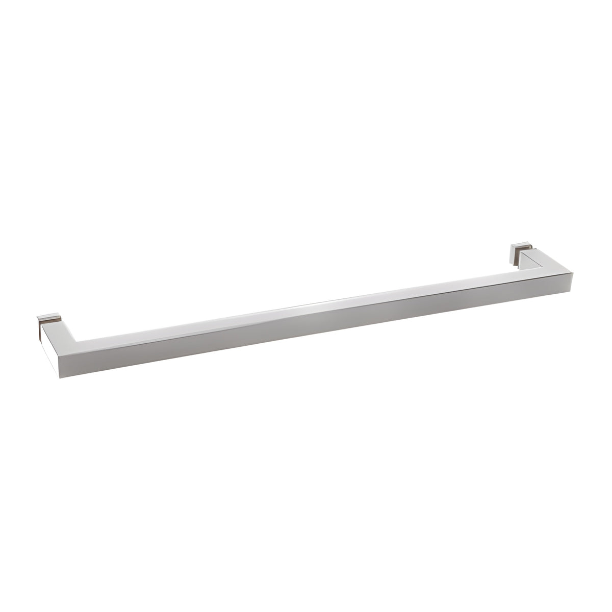 CRL Polished Chrome "SQ" Series 18" Square Tubing Mitered Corner Single-Sided Towel Bar