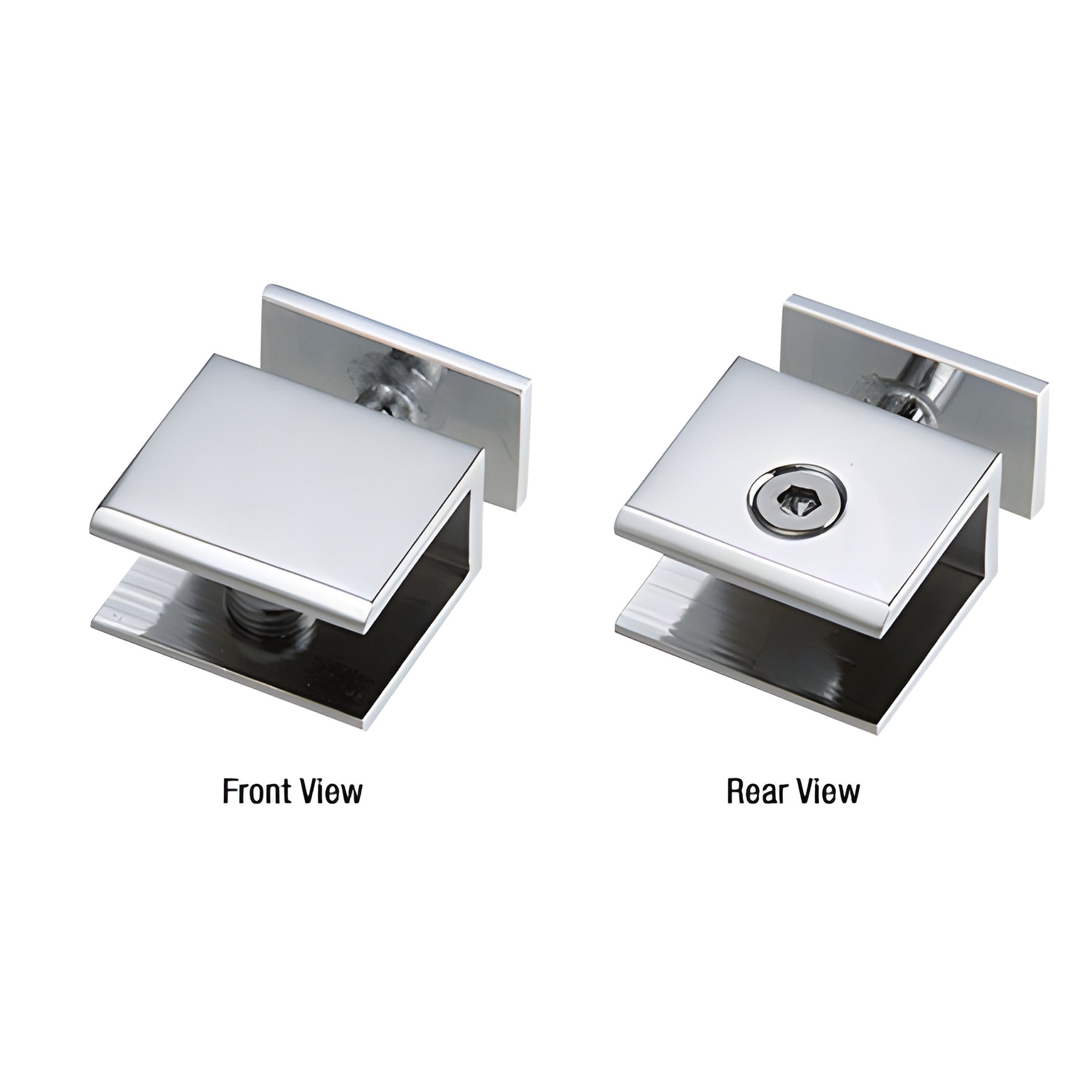 CRL Polished Chrome Thru-Glass Square Cornered Shelf Clamp