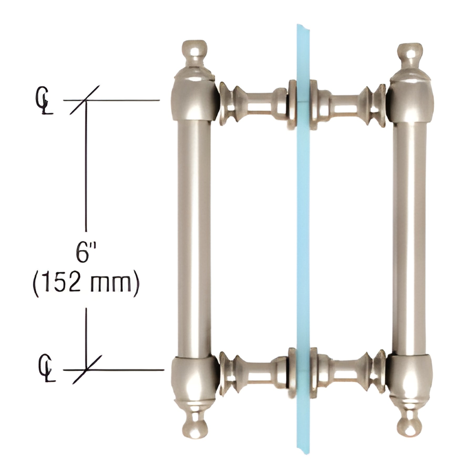 CRL Polished Nickel 6" Colonial Style Back-to-Back Pull Handles