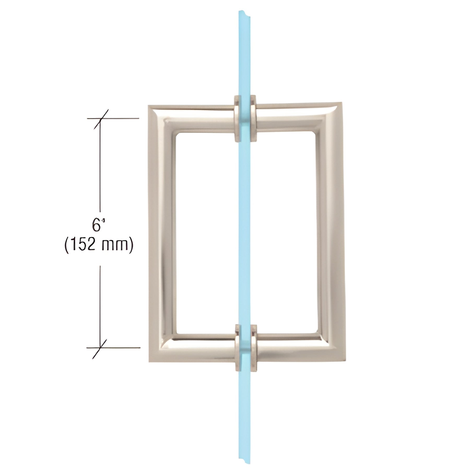 CRL Polished Nickel 6" MT Series Round Tubing Mitered Corner Back-to-Back Pull Handle