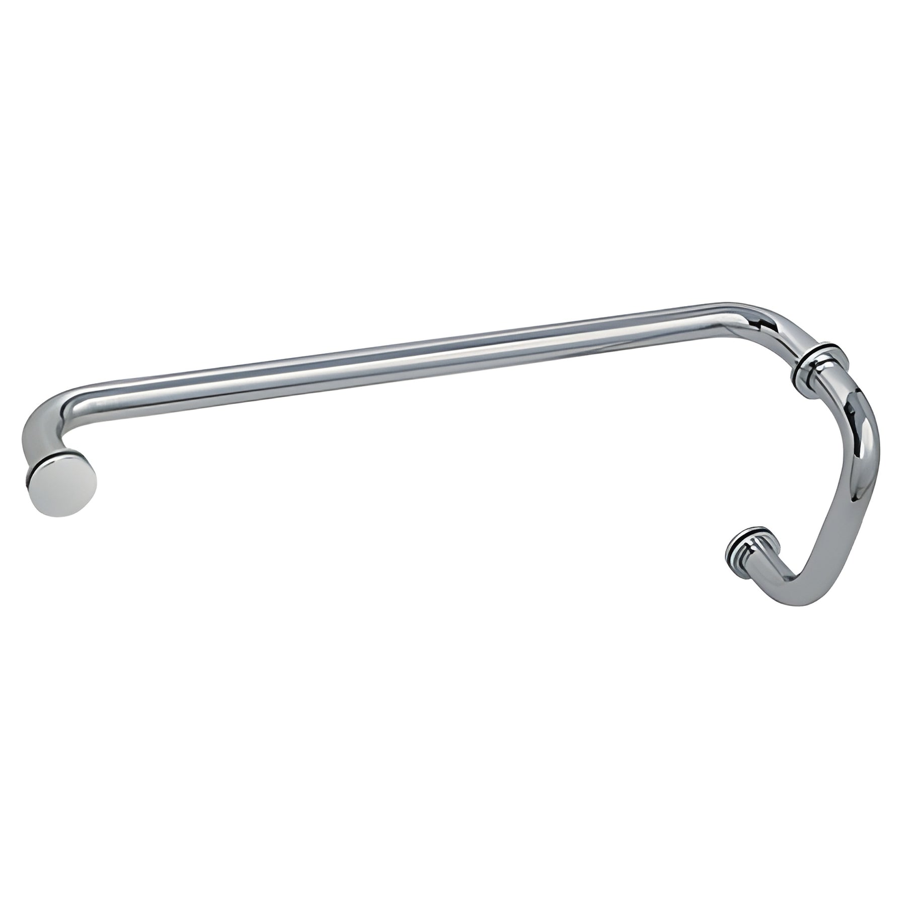 CRL Polished Nickel 6" Pull Handle and 18" Towel Bar BM Series Combination With Metal Washers