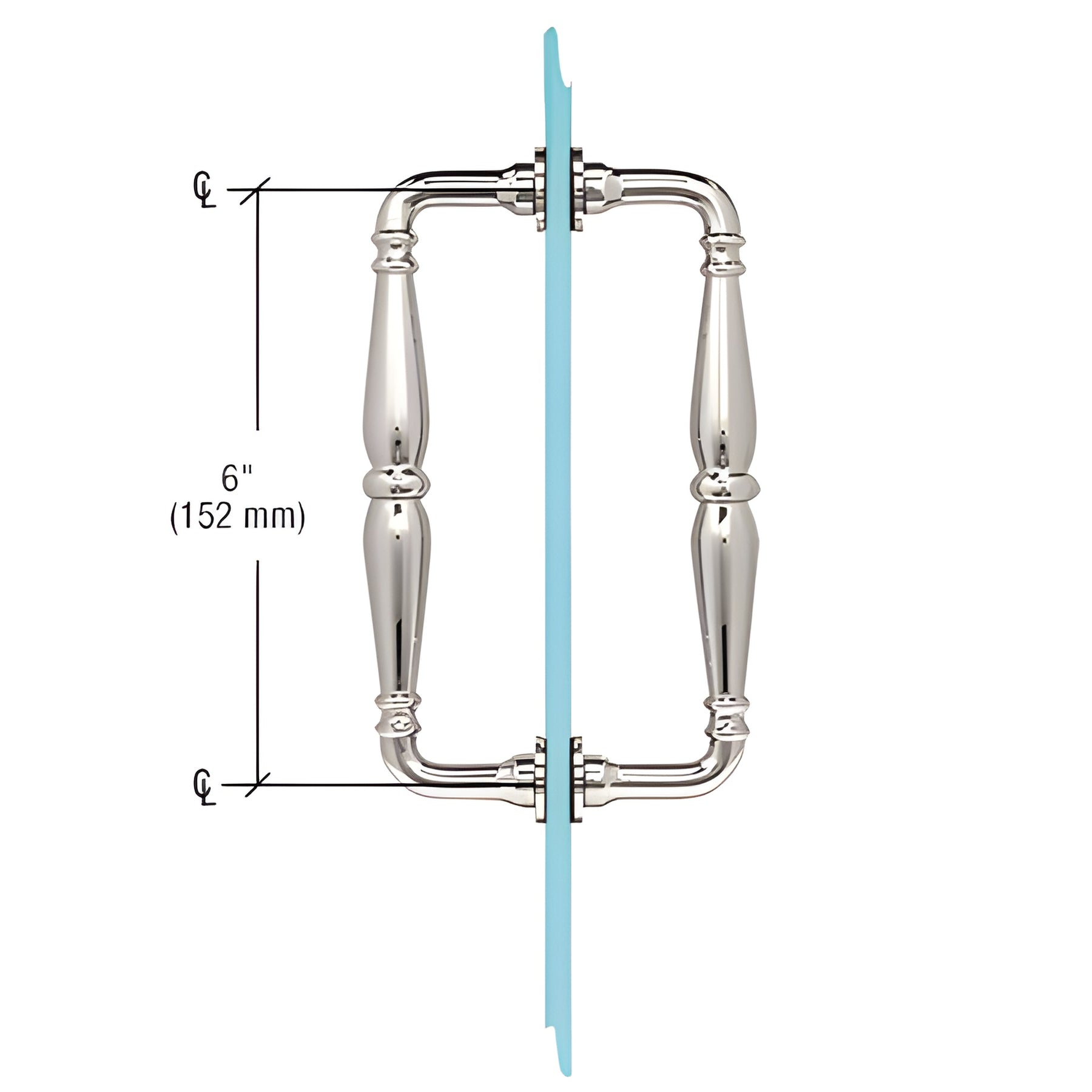 CRL Polished Nickel 6" Victorian Style Back-to-Back Pull Handle