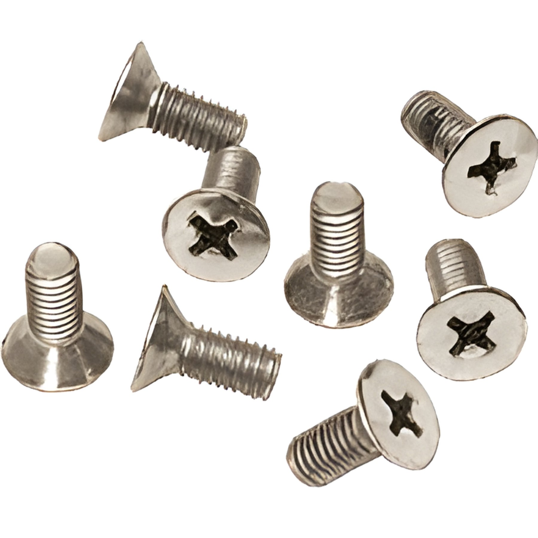 CRL Polished Nickel 6 x 15 mm Cover Plate Flat Head Phillips Screws