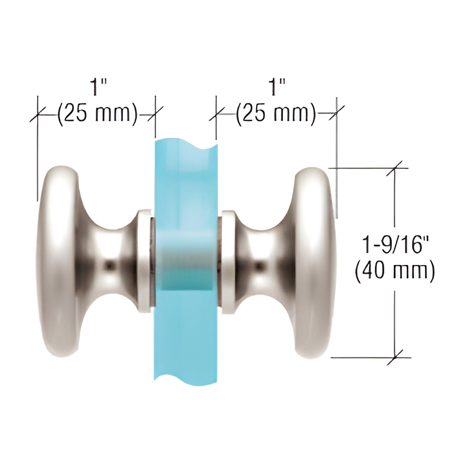 CRL Polished Nickel Traditional Style Back-to-Back Shower Door Knobs