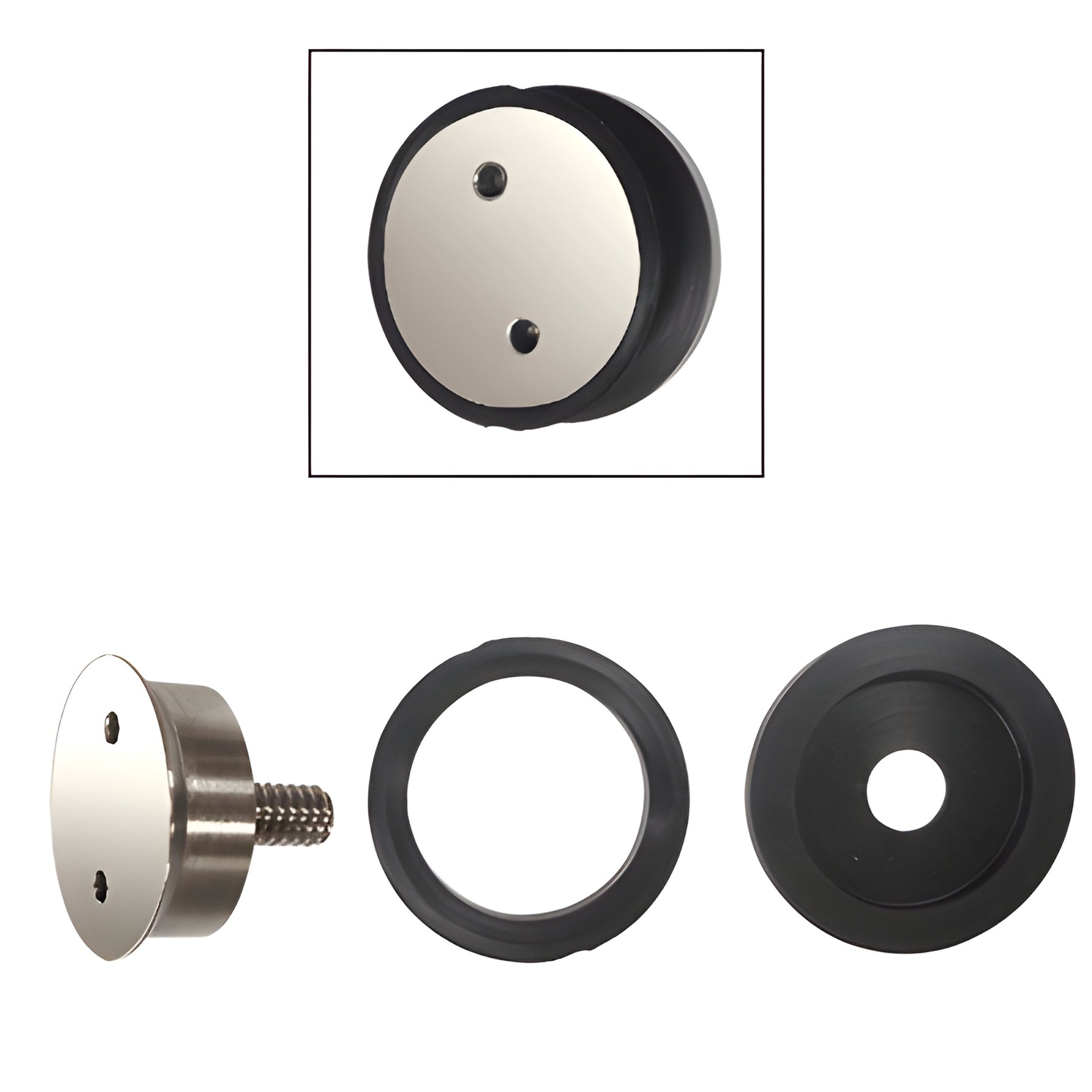 CRL Polished Stainless 1/4"-20 Flush End Cap Assembly for 1" Standoff Bases