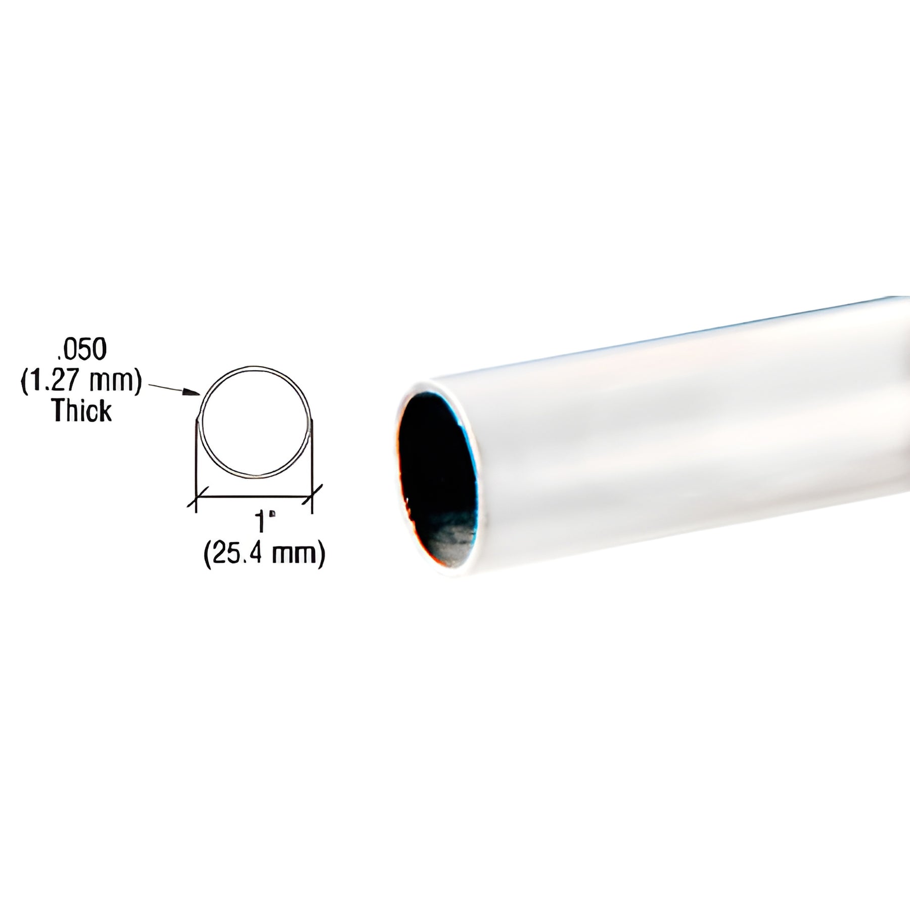 CRL Polished Stainless 1" Diameter Round .050" Tubing - 236"