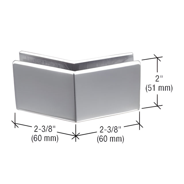 CRL Polished Stainless 2-3/8" x 2" 135 Degree Outside Corner Mall Front Clamp