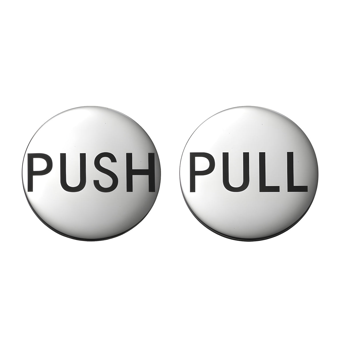 CRL Polished Stainless 2" Round Push/Pull Set - Etched Stainless Steel
