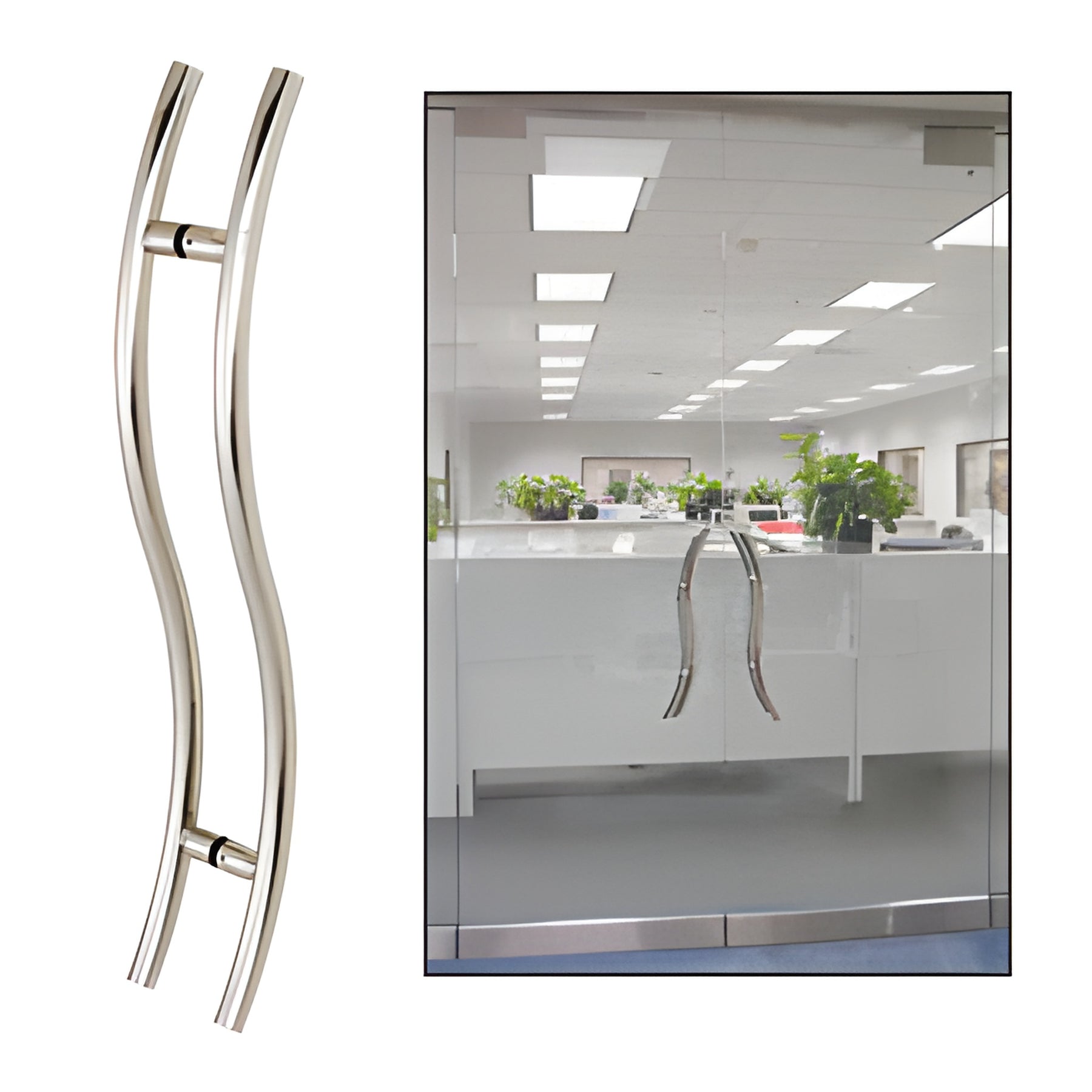 CRL Polished Stainless 36" Extra Length Left Handed "S" Ladder Style Back-to-Back Pull